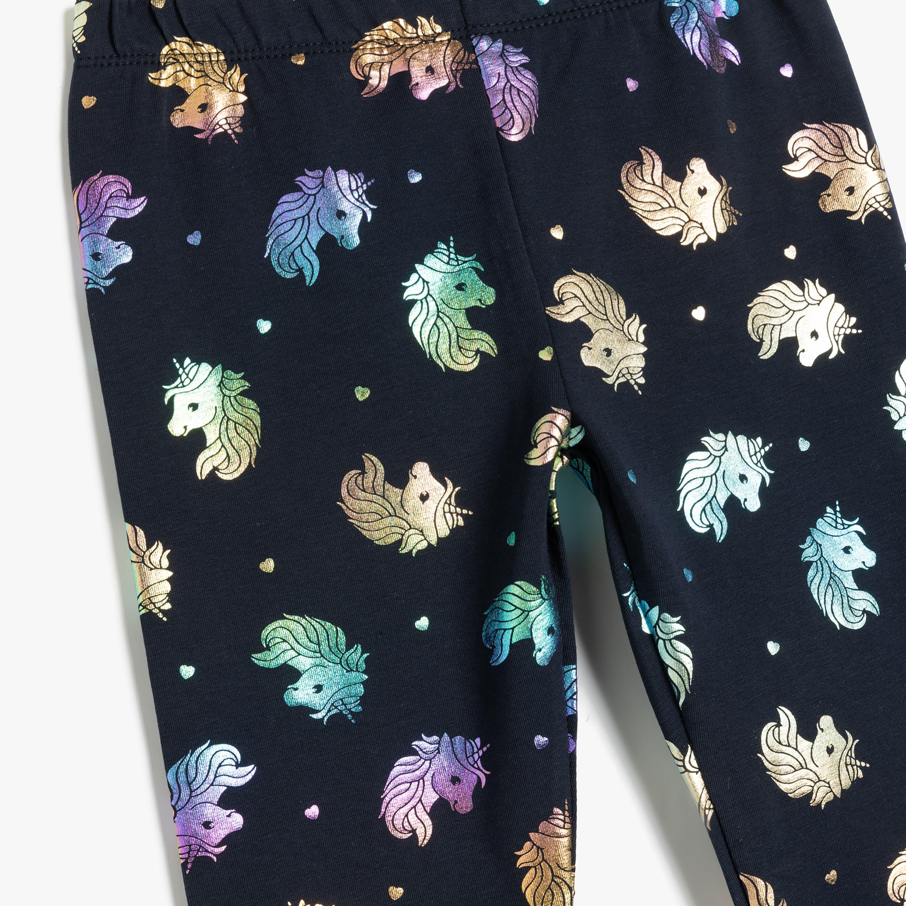 Koton Printed Elasticated Leggings-girls-clothing-bottoms-leggings-image-3