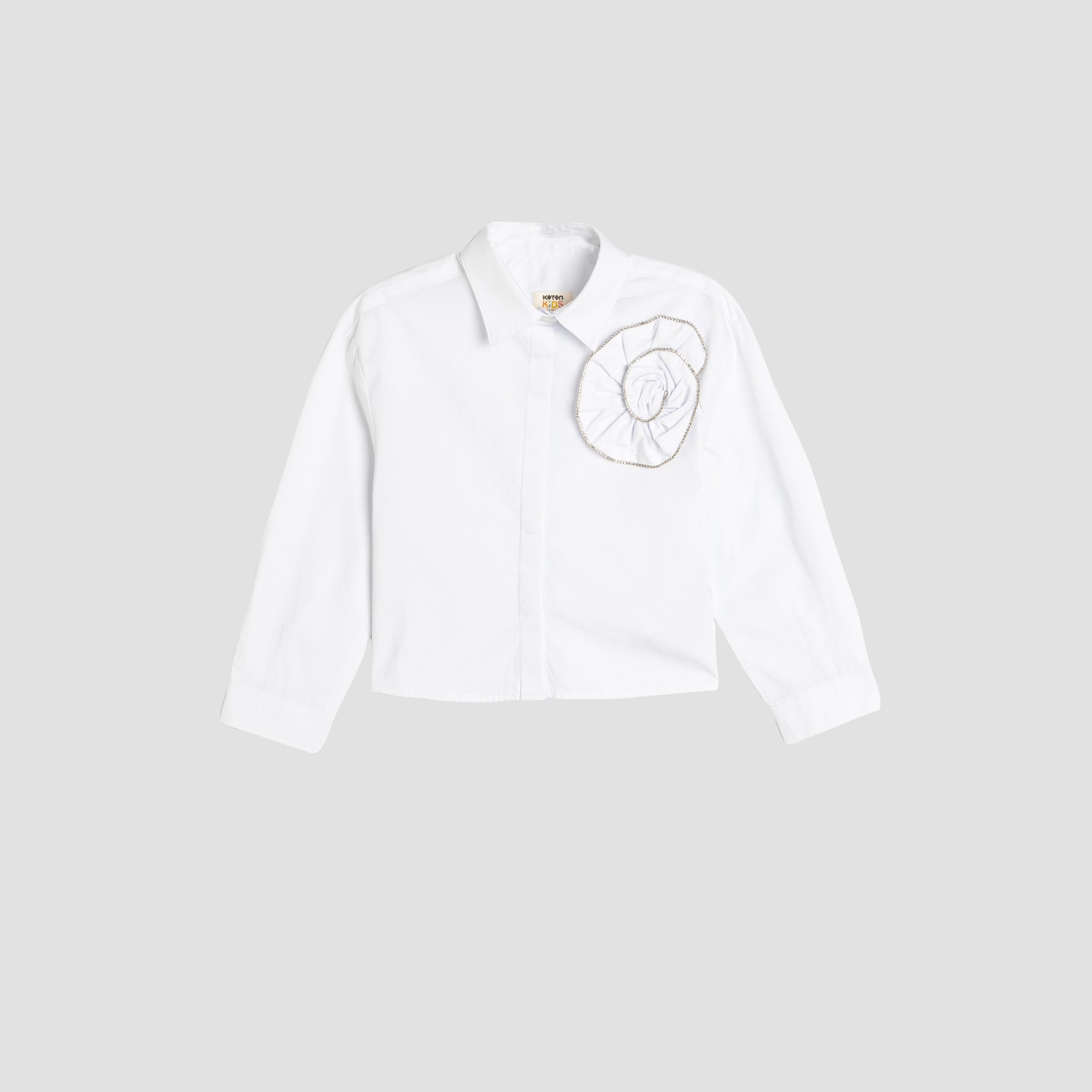 Koton Long Sleeves Collar Neck Solid Shirt-girls-clothing-blousesandshirts-image-1