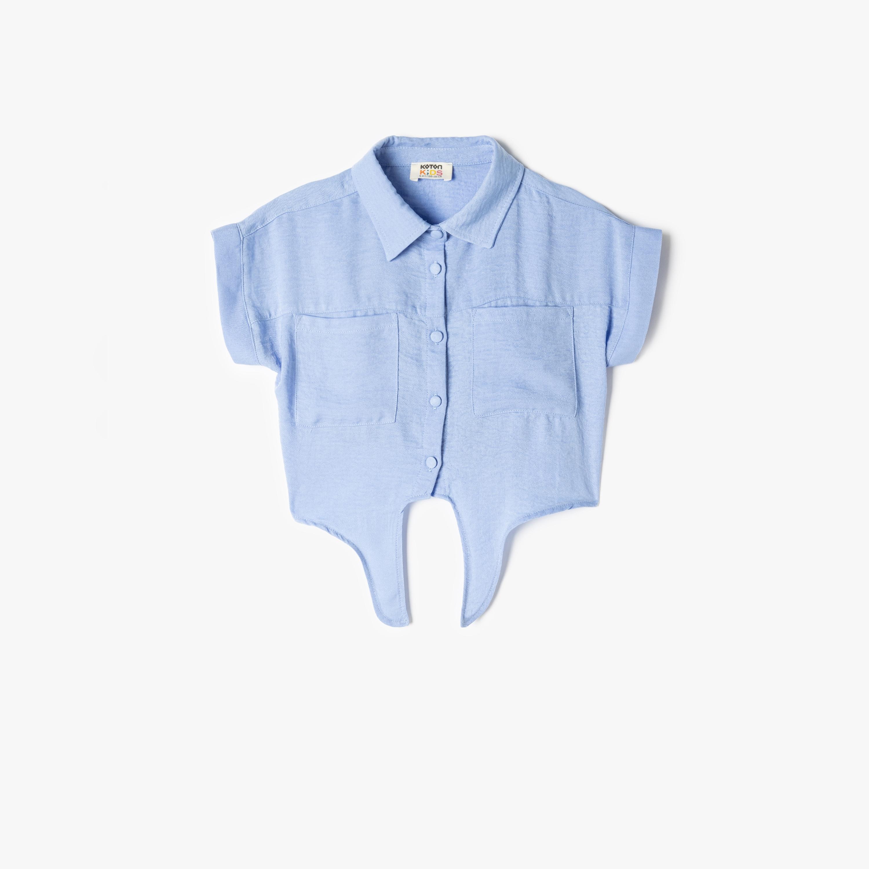 Koton Short Sleeves Collar Neck Solid Shirt-girls-clothing-blousesandshirts-image-1