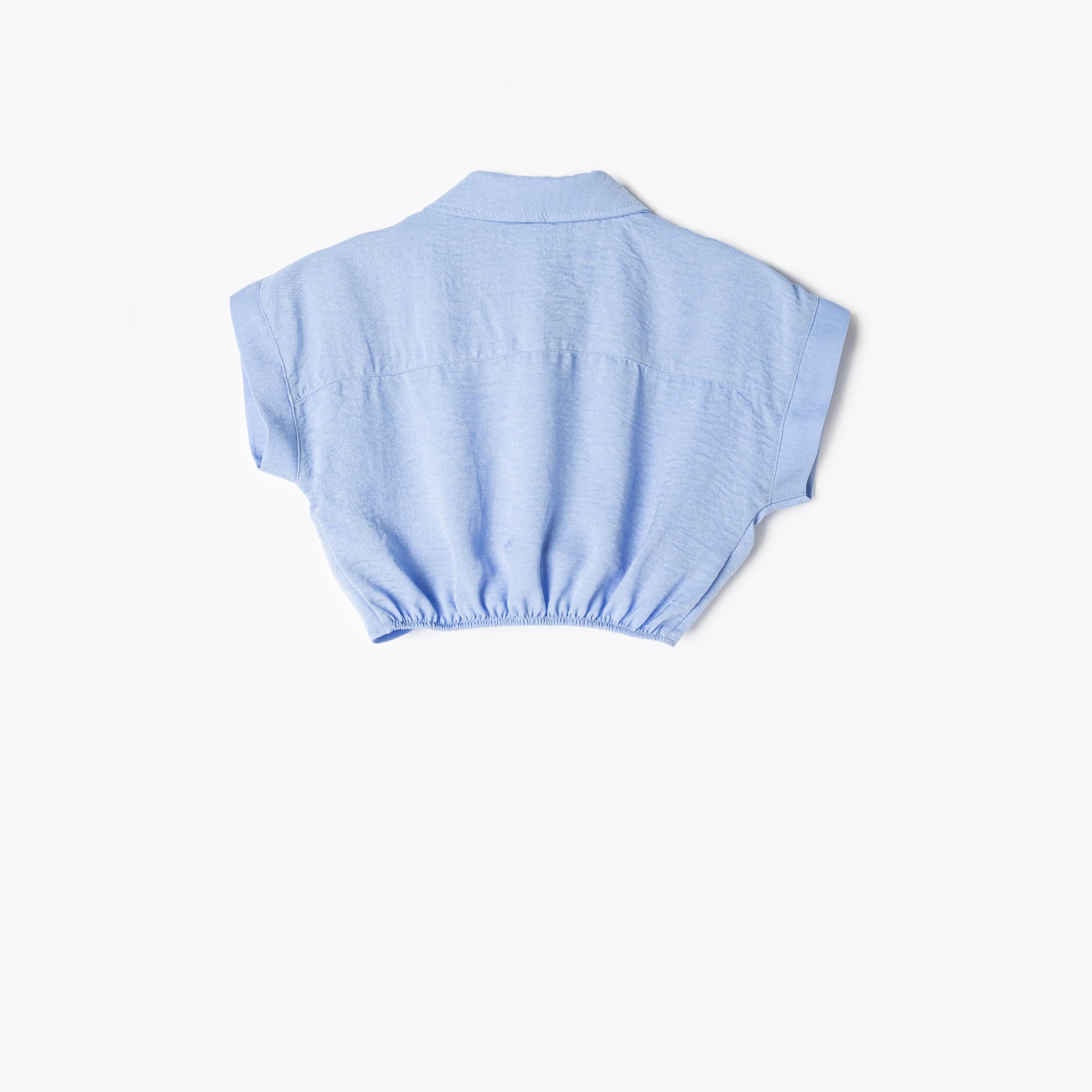 Koton Short Sleeves Collar Neck Solid Shirt-girls-clothing-blousesandshirts-image-2