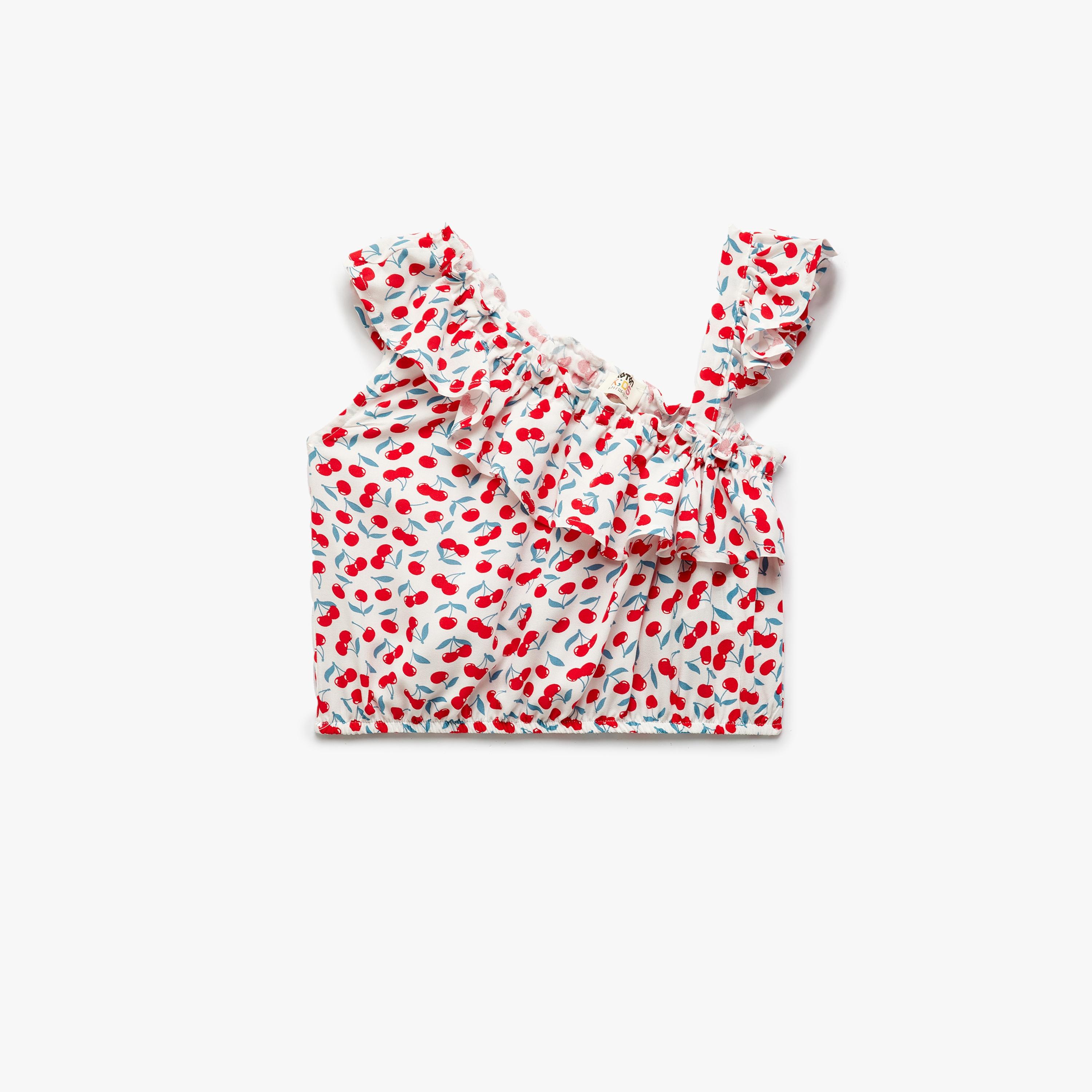 Koton Sleeveless Square Neck Printed Blouse-girls-clothing-blousesandshirts-image-1