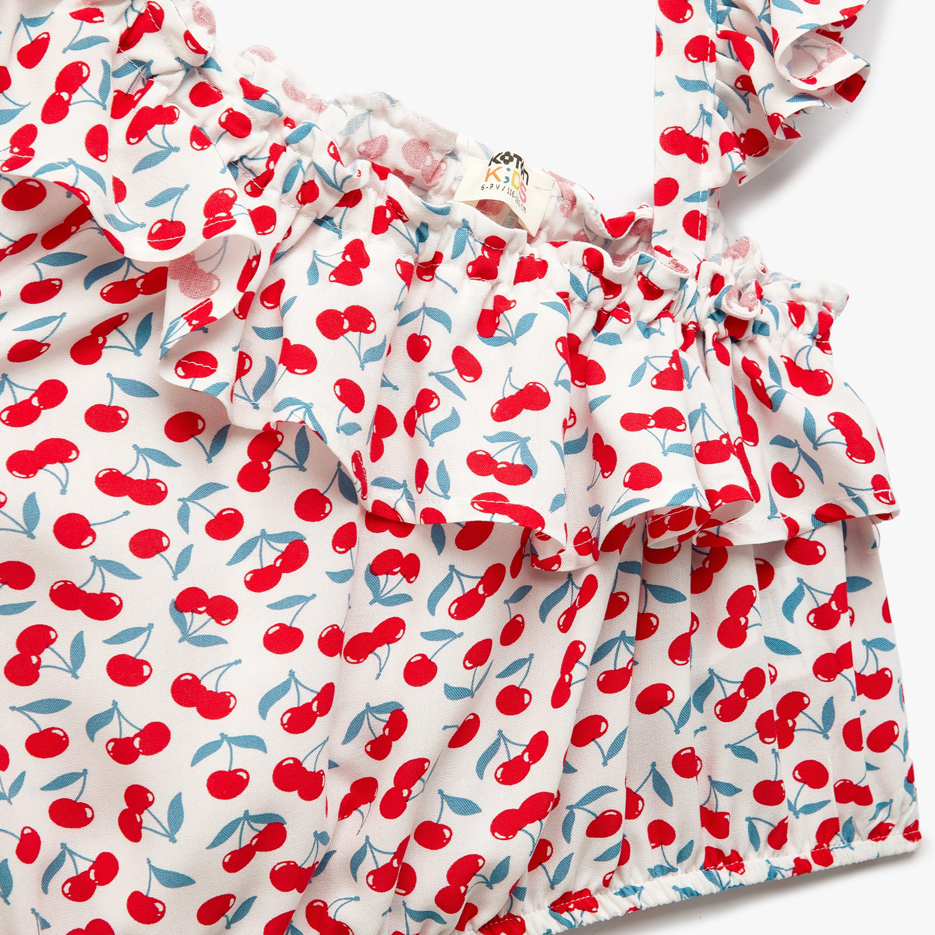 Koton Sleeveless Square Neck Printed Blouse-girls-clothing-blousesandshirts-image-3