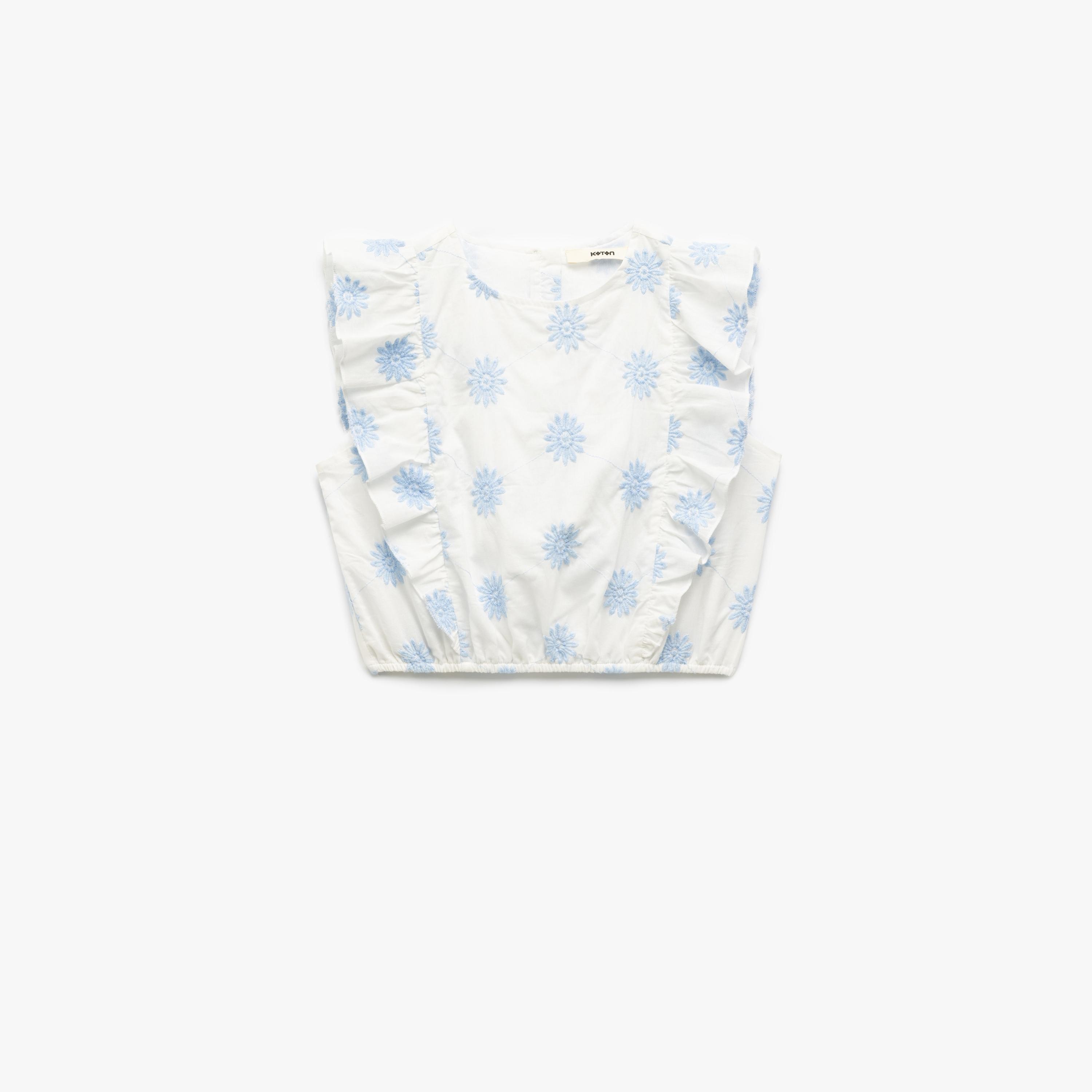Koton Sleeveless Round Neck Printed Blouse-girls-clothing-blousesandshirts-image-1