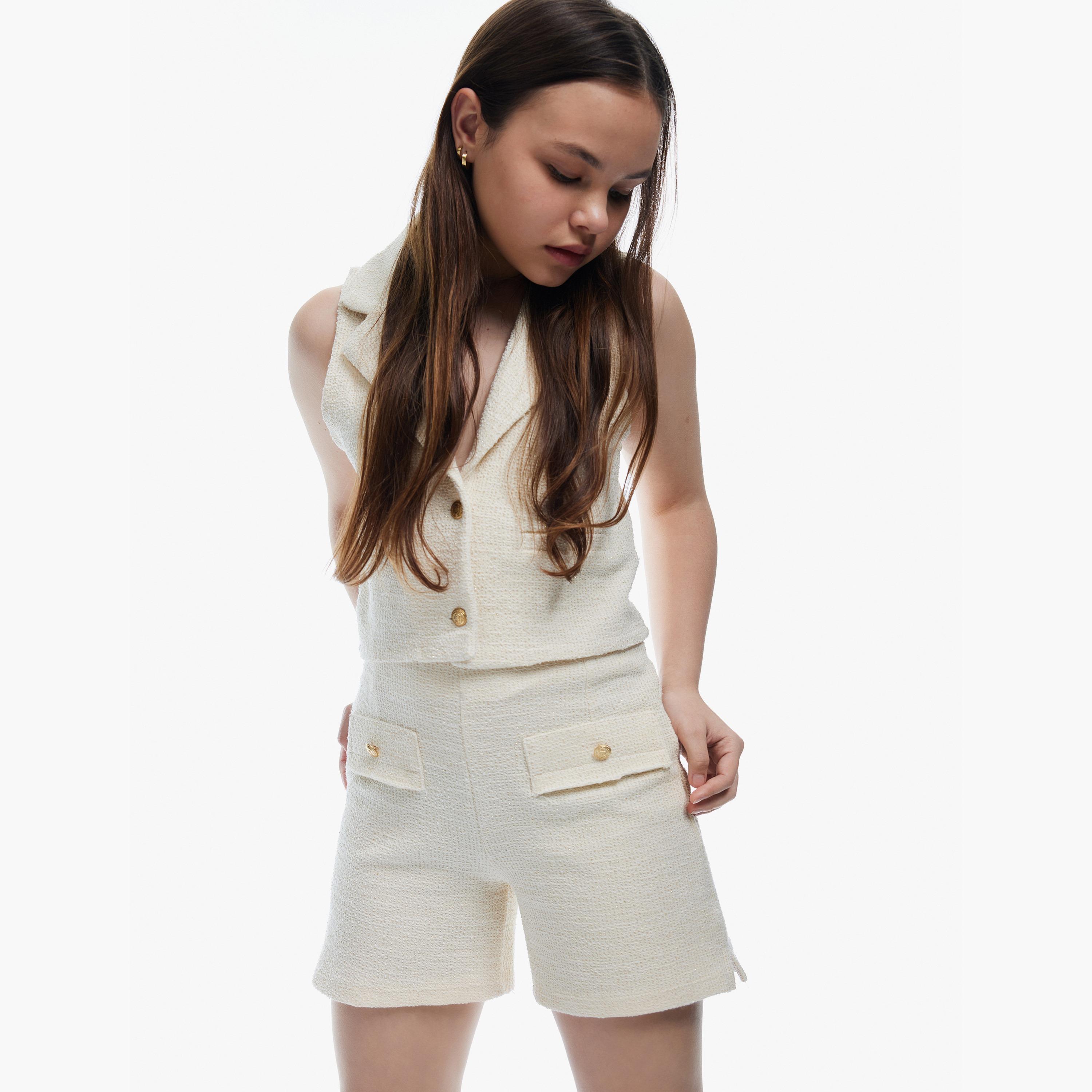 Koton Sleeveless V-Neck Neck Solid Vest-girls-clothing-blousesandshirts-image-1