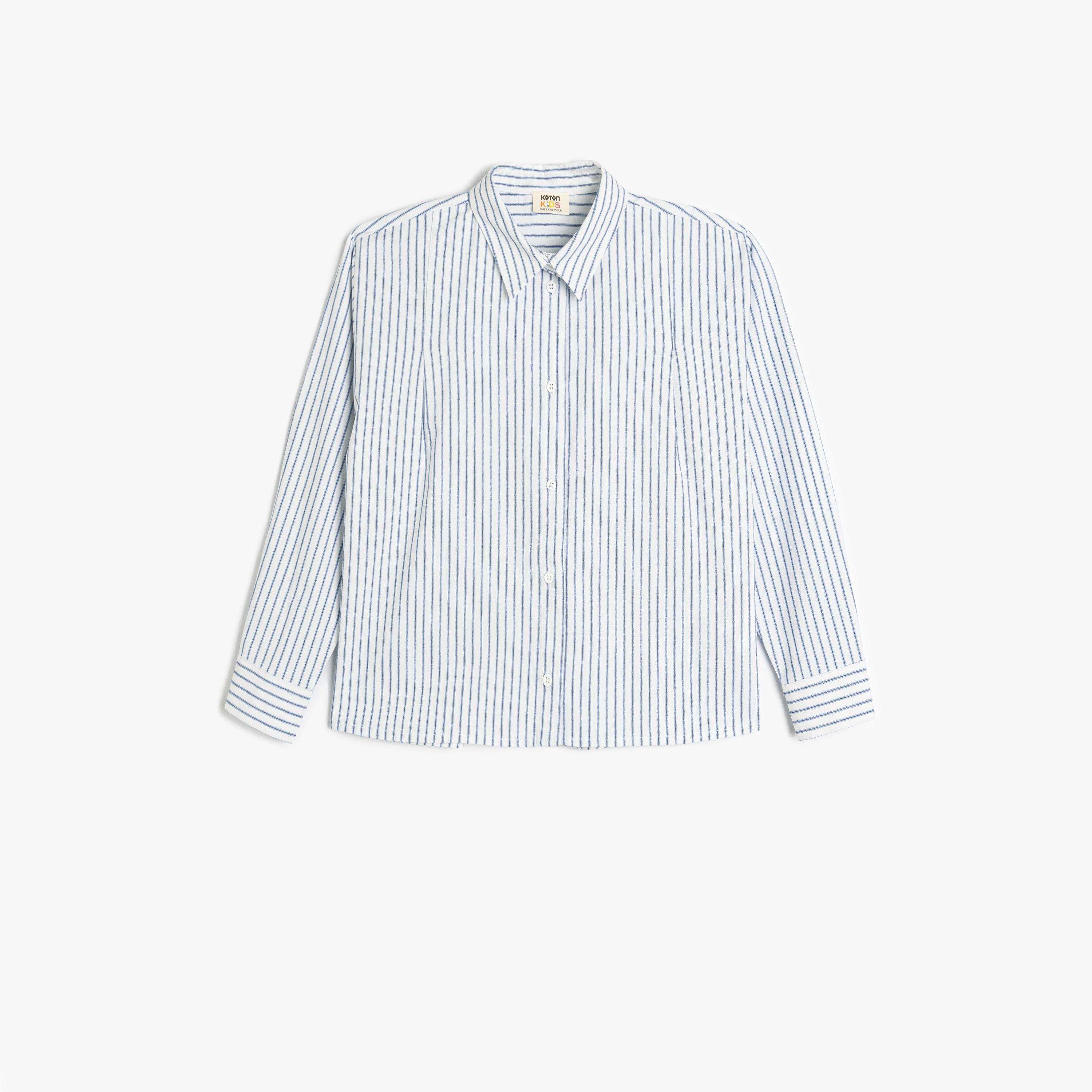 Koton Long Sleeves Collar Neck Striped Shirt-girls-clothing-blousesandshirts-image-1