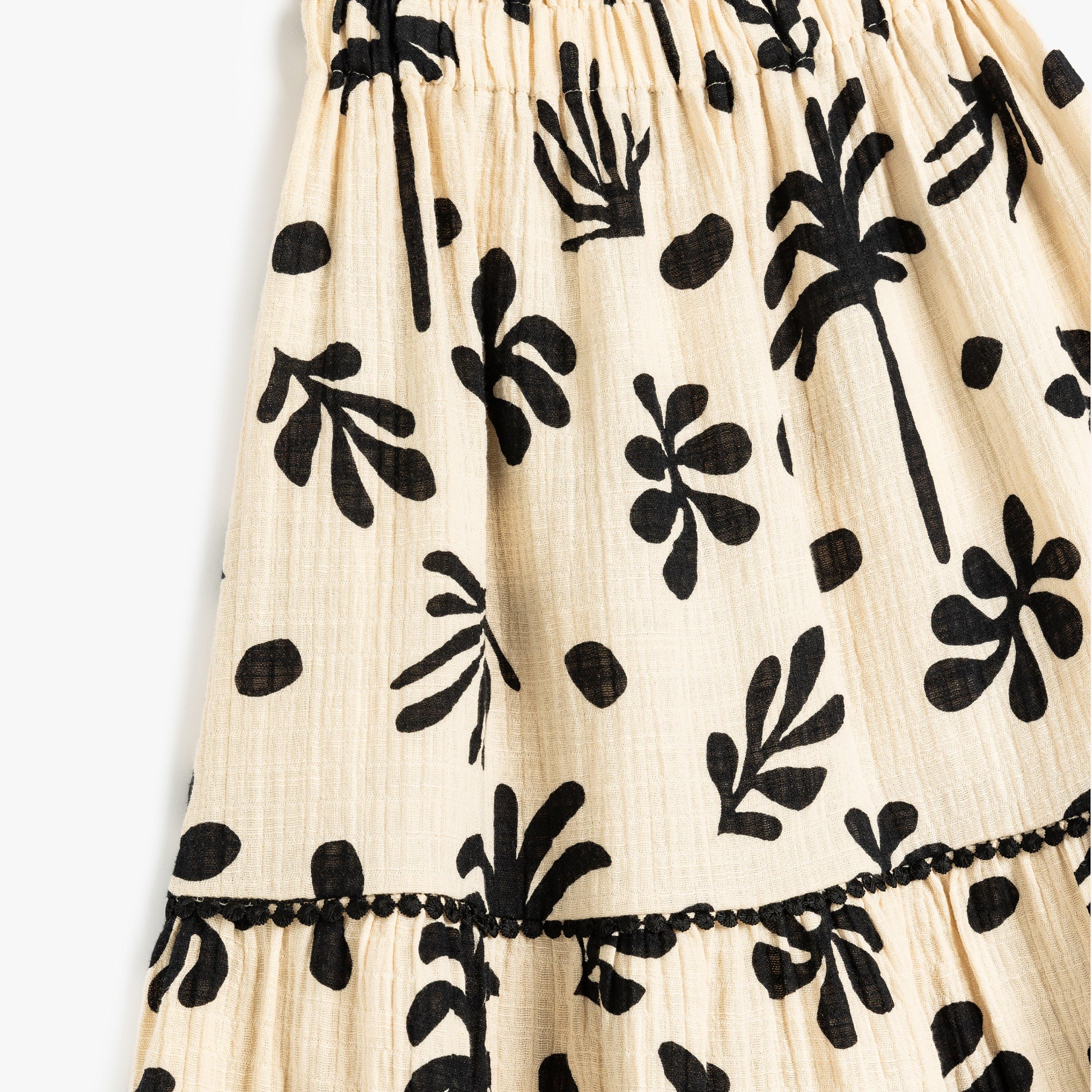 Koton Floral Elasticated Skirt-girls-clothing-bottoms-skirts-image-3