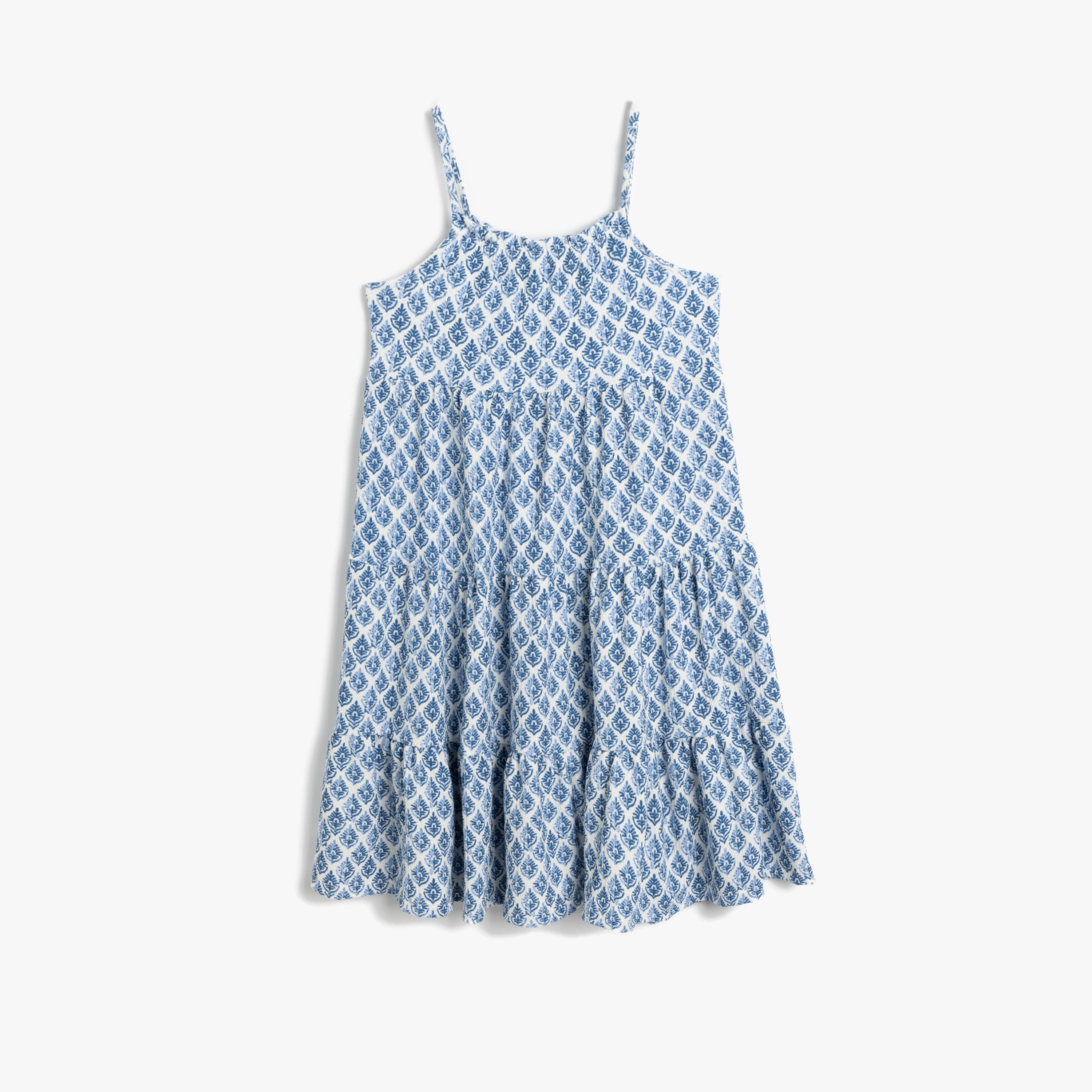 فستان مريلة بياقة مربعة وبدون أكمام، بنقشة زهور من كوتون-girls-clothing-dressesandjumpsuits-image-1