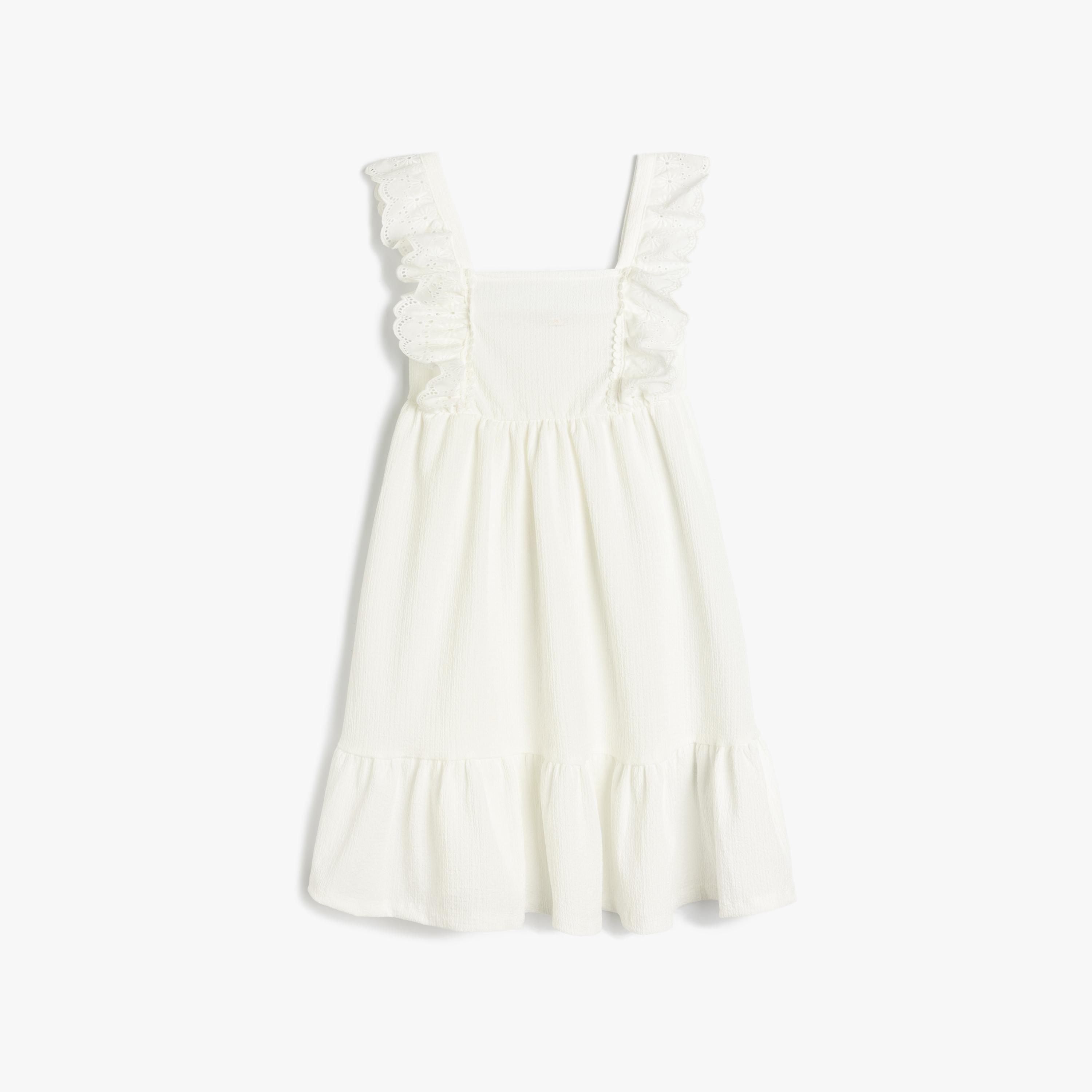 فستان بقصة ايه-لاين بياقة مربعة وبدون أكمام، سادة من كوتون-girls-clothing-dressesandjumpsuits-image-1