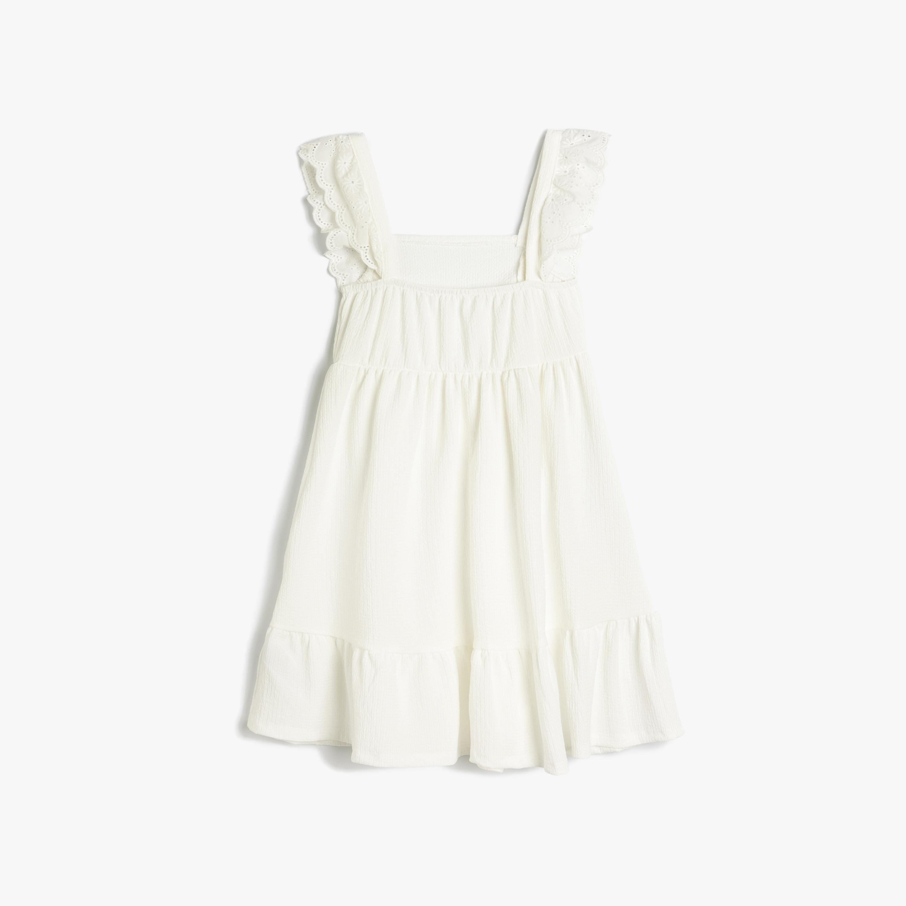 فستان بقصة ايه-لاين بياقة مربعة وبدون أكمام، سادة من كوتون-girls-clothing-dressesandjumpsuits-image-2