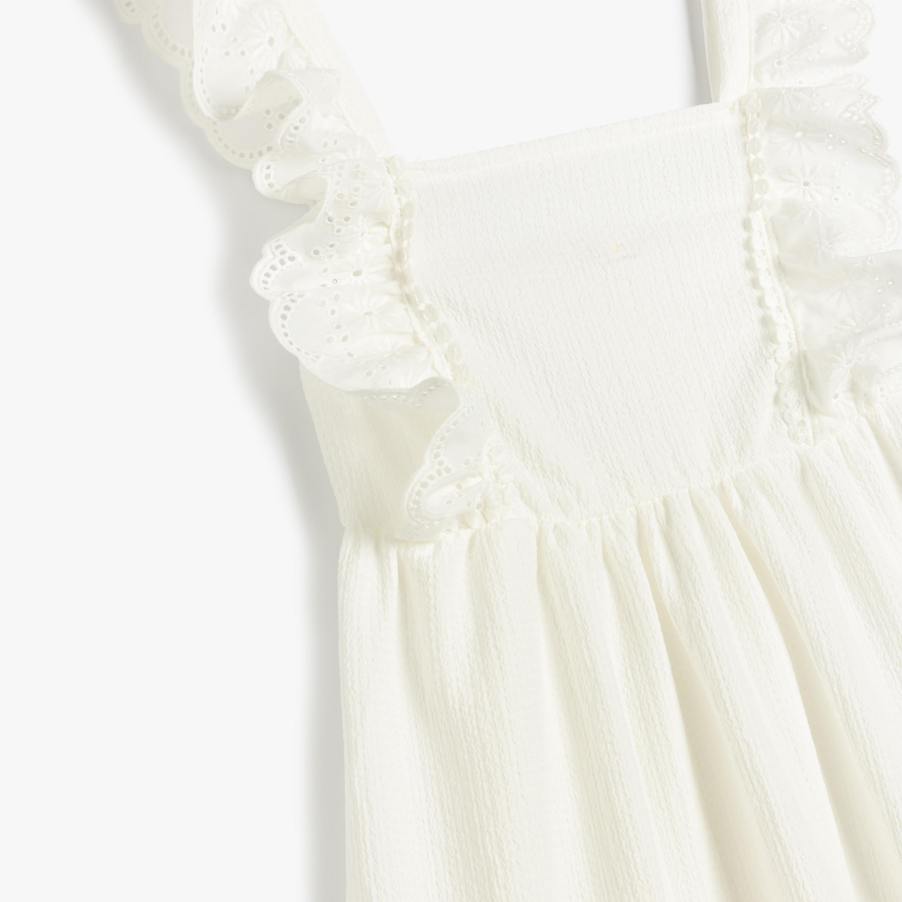 فستان بقصة ايه-لاين بياقة مربعة وبدون أكمام، سادة من كوتون-girls-clothing-dressesandjumpsuits-image-3