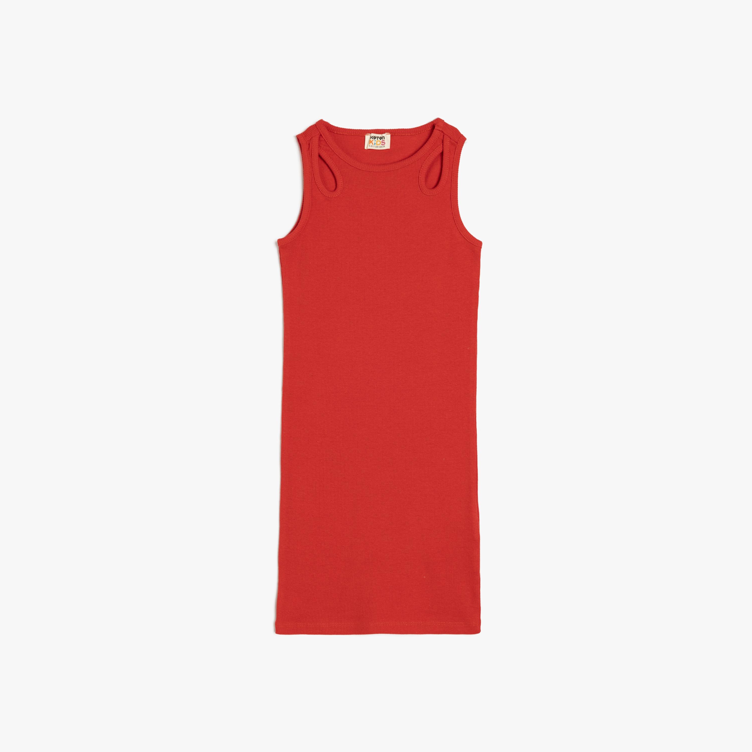 Koton Sleeveless Round Neck Solid Shift Dress-girls-clothing-dressesandjumpsuits-image-1