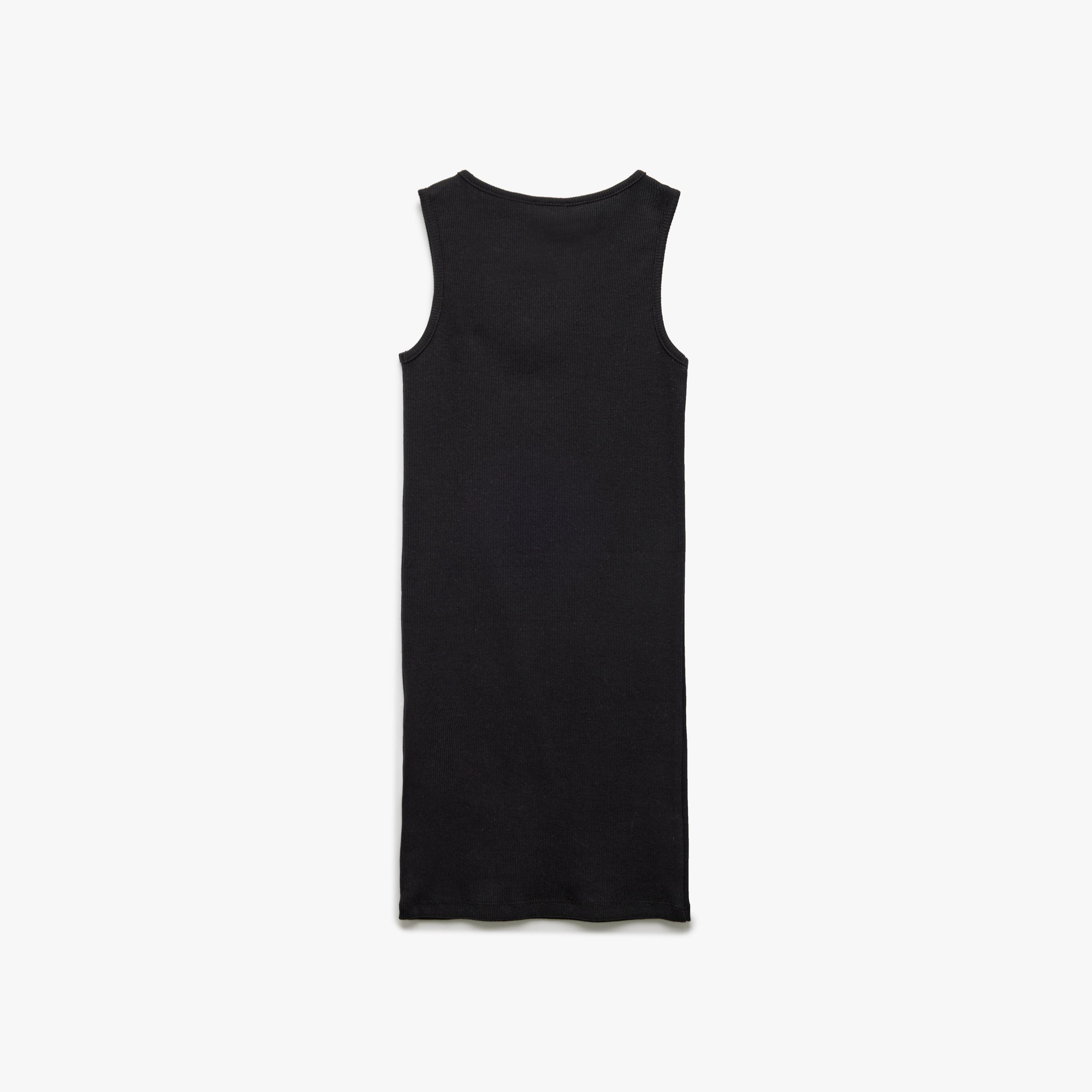 فستان شفت بياقة دائرية وبدون أكمام، سادة من كوتون-girls-clothing-dressesandjumpsuits-image-2