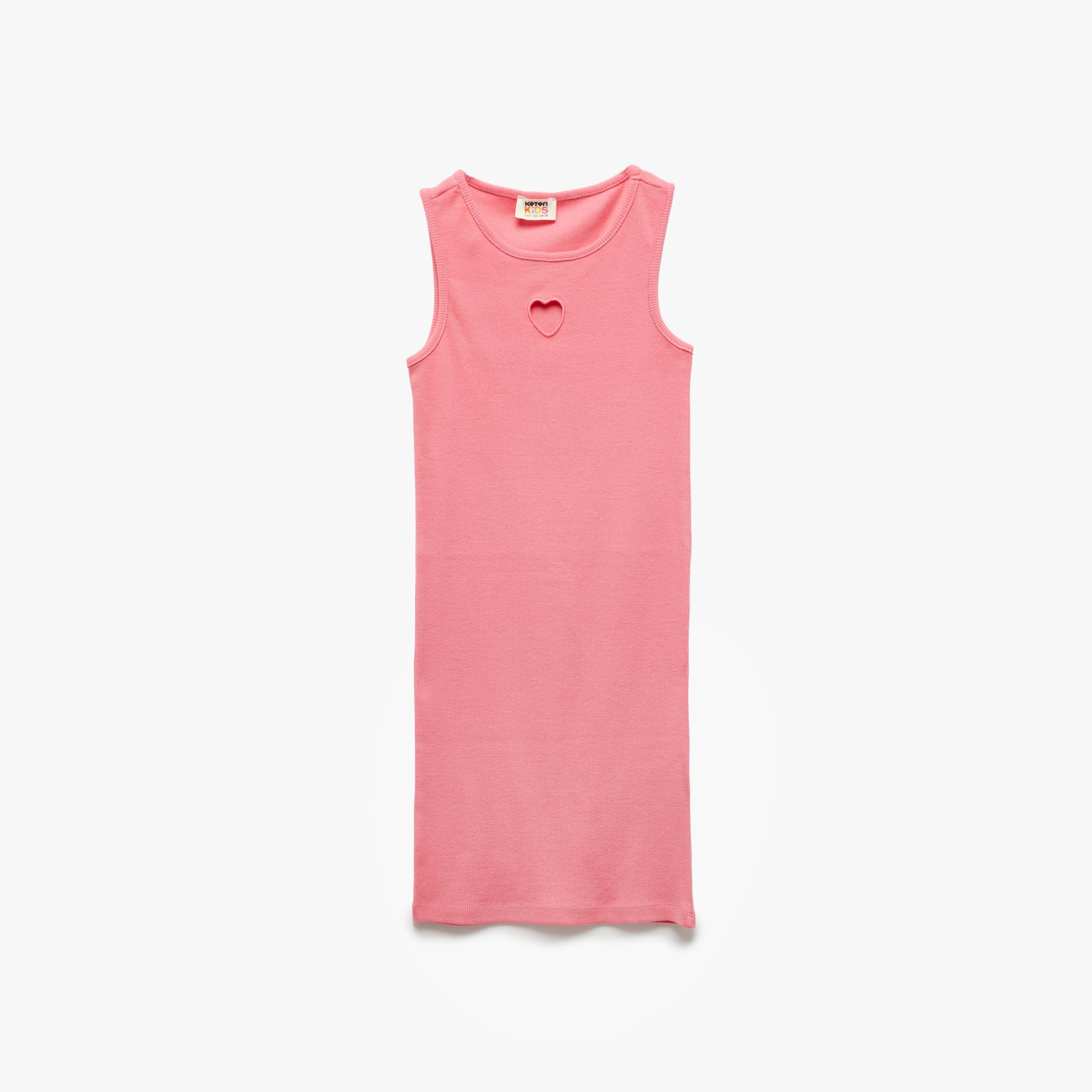 Koton Sleeveless Round Neck Solid Shift Dress-girls-clothing-dressesandjumpsuits-image-1