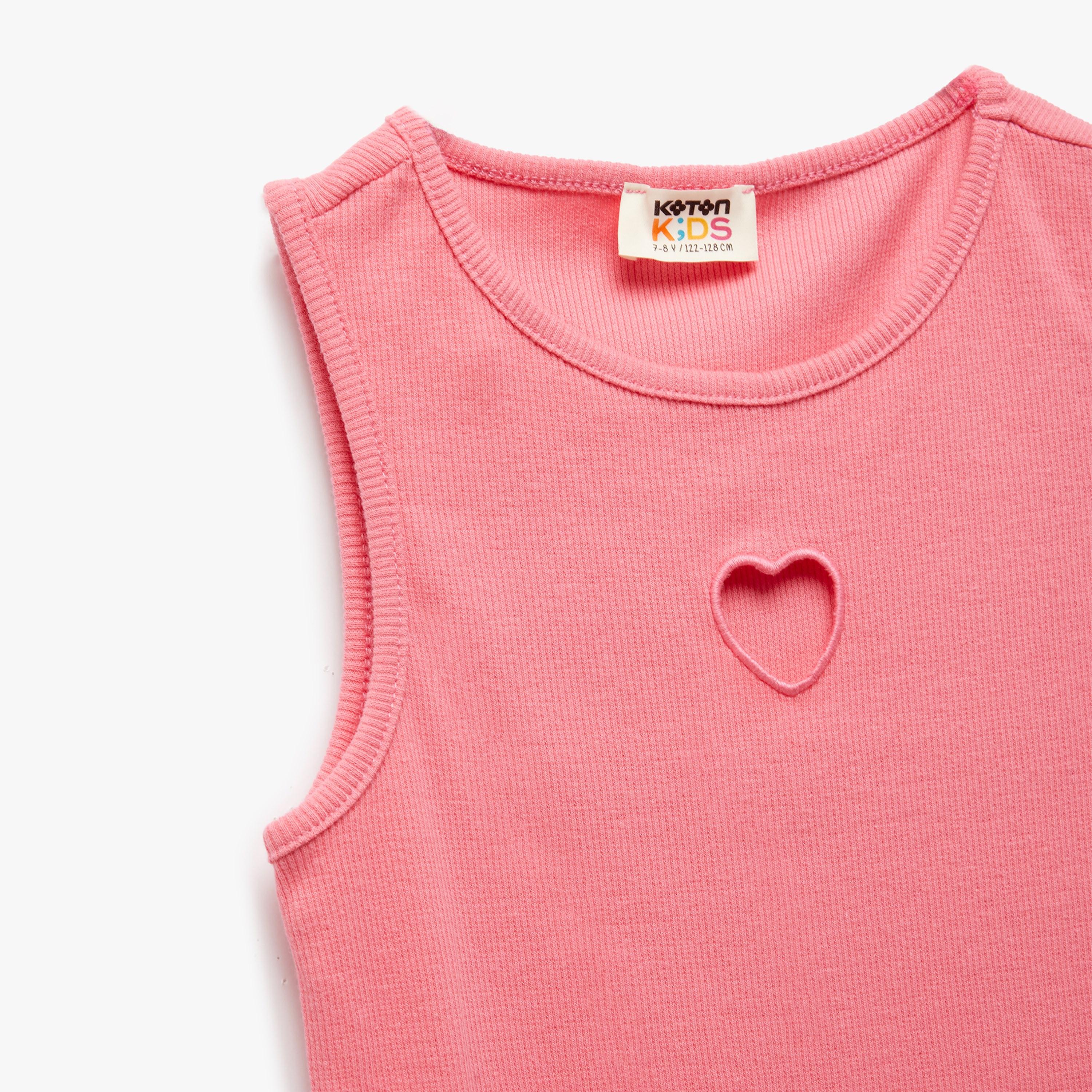 Koton Sleeveless Round Neck Solid Shift Dress-girls-clothing-dressesandjumpsuits-image-3