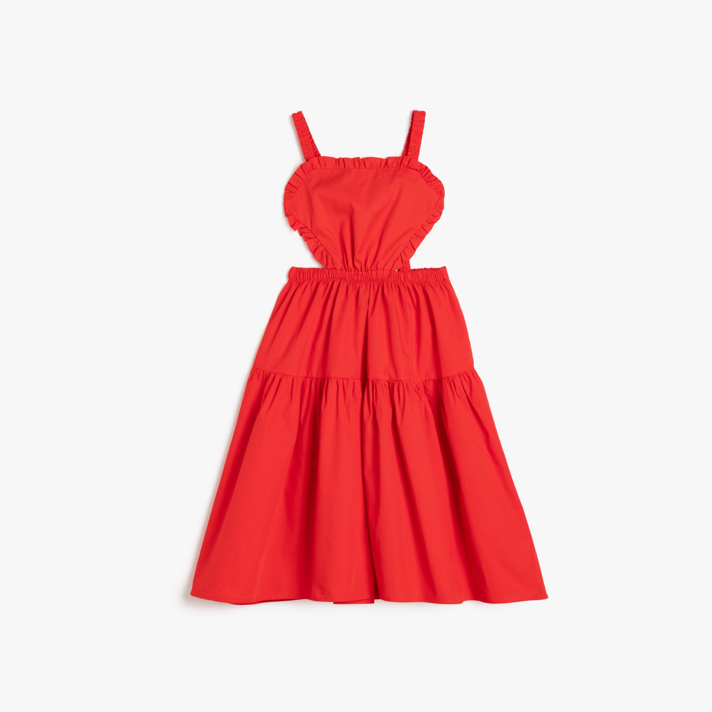 فستان سكايتر بياقة مربعة وبدون أكمام، سادة من كوتون-girls-clothing-dressesandjumpsuits-image-3