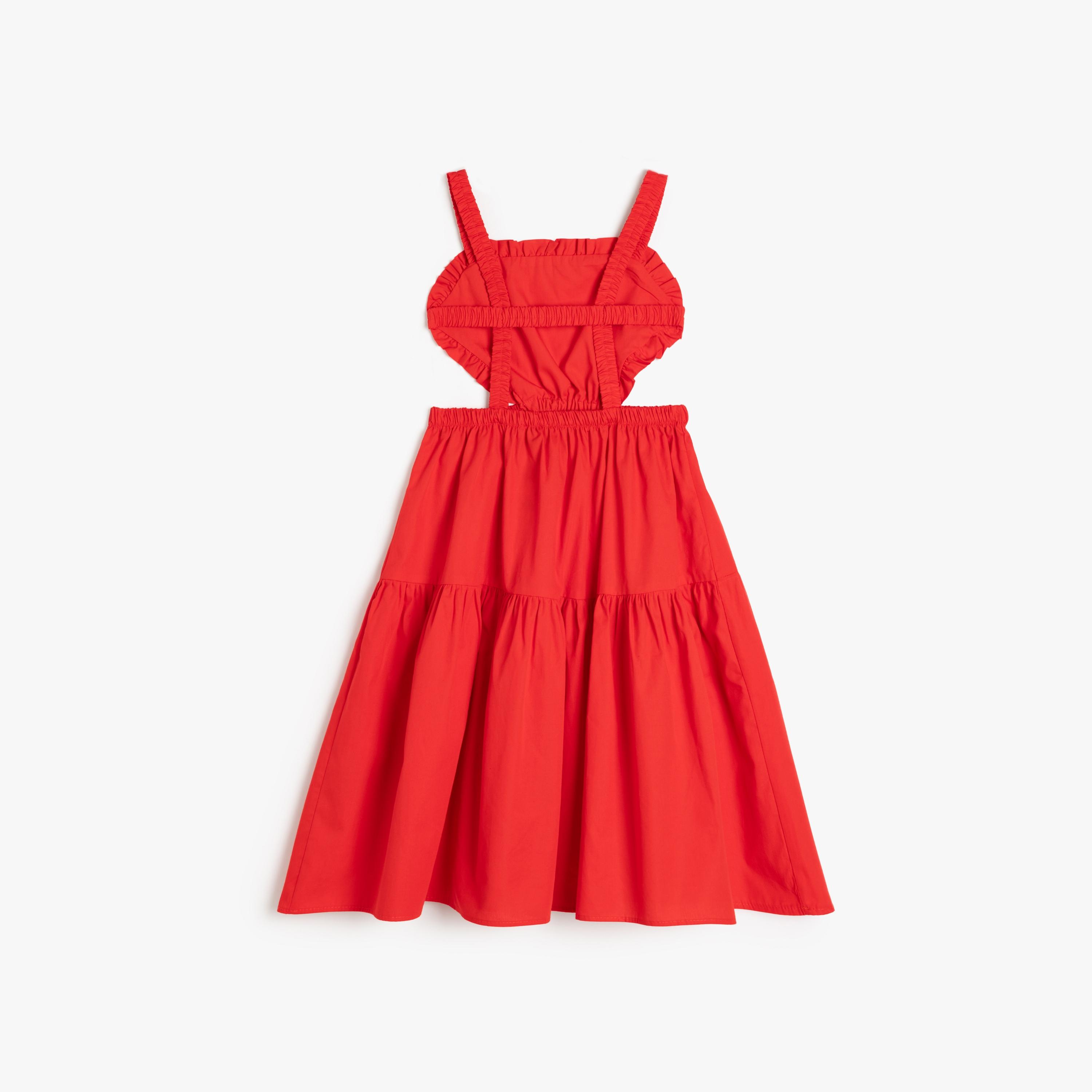 فستان سكايتر بياقة مربعة وبدون أكمام، سادة من كوتون-girls-clothing-dressesandjumpsuits-image-4