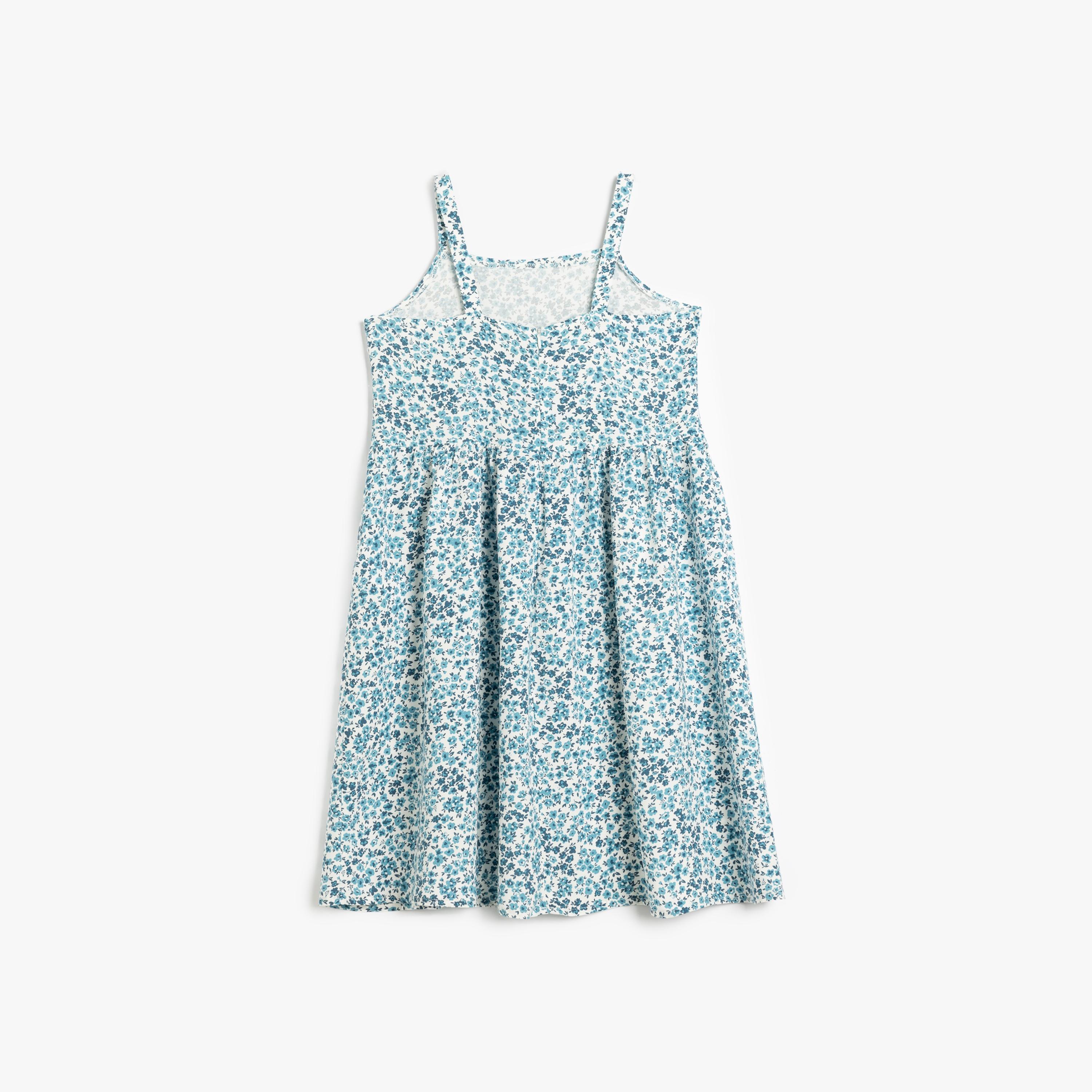 فستان بقصة ايه-لاين بياقة مربعة وبدون أكمام، بنقشة زهور من كوتون-girls-clothing-dressesandjumpsuits-image-2