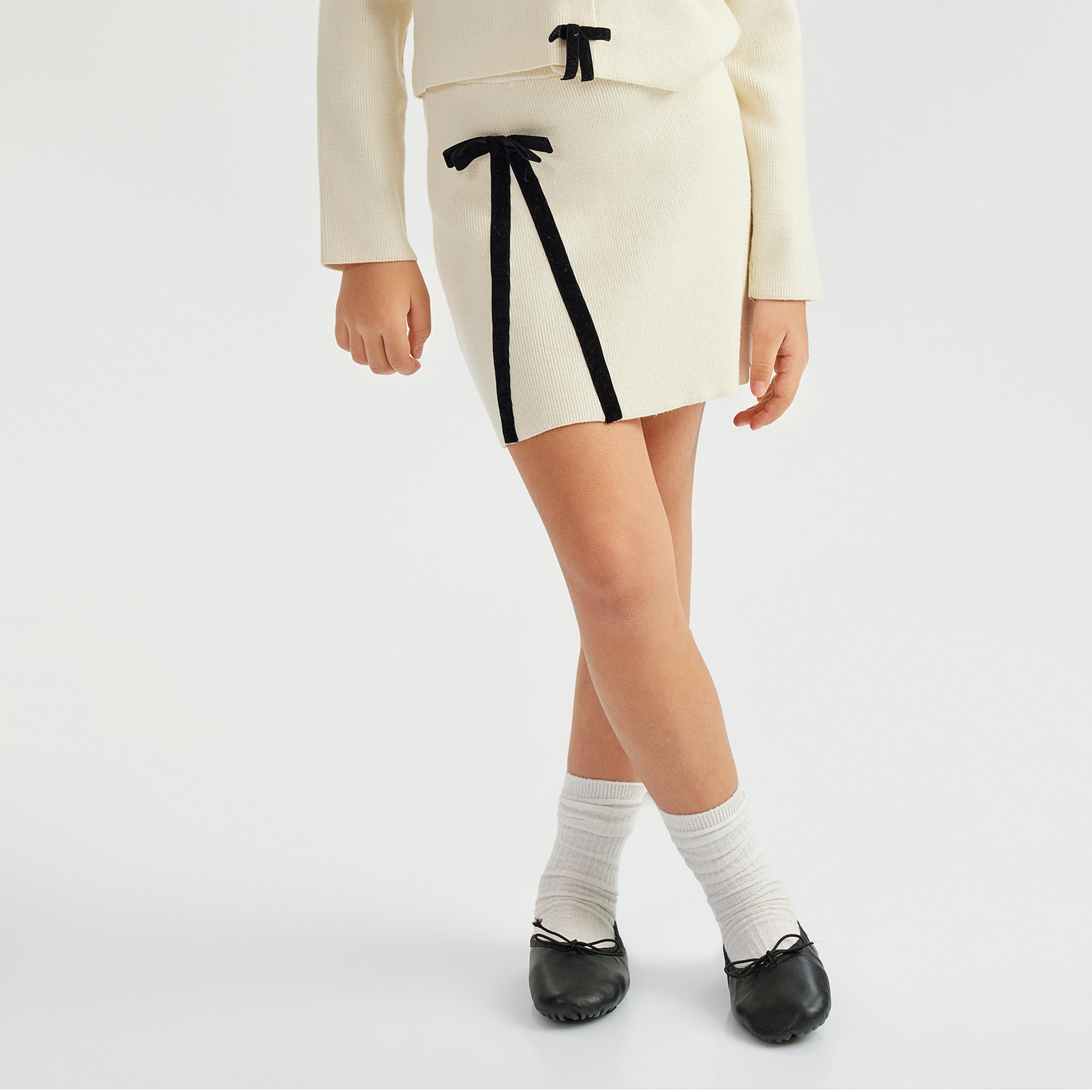 Koton Solid Elasticated Skirt-girls-clothing-bottoms-skirts-image-1