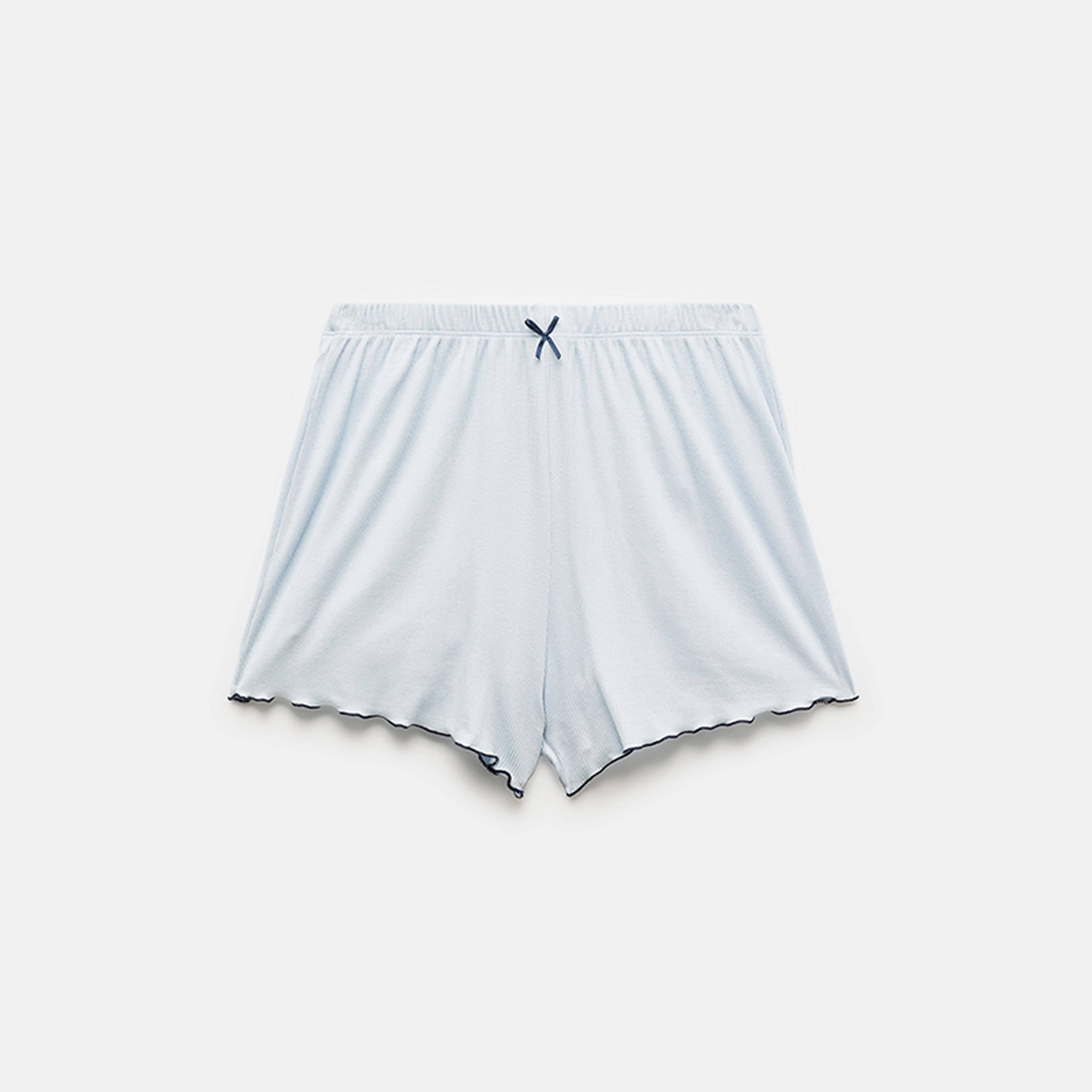 KOTON Blue Elasticated Women's Shorts-women-clothing-bottoms-shorts-image-5