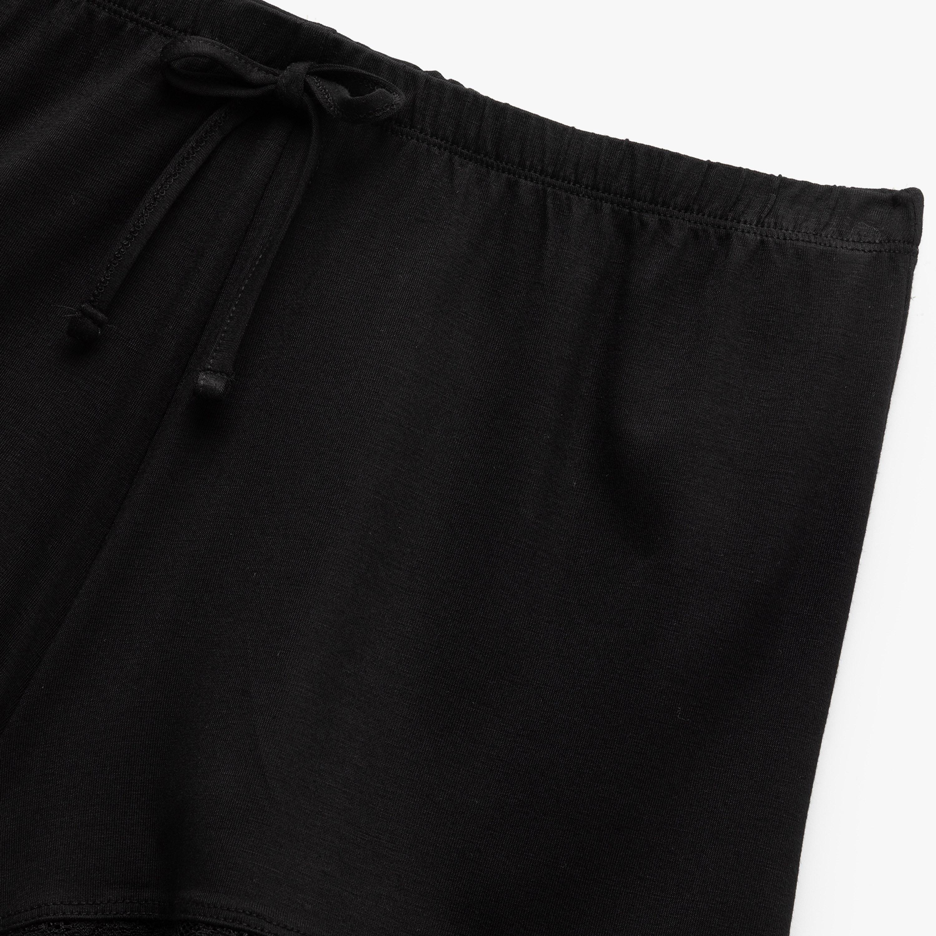 KOTON Black Lace Elasticated Women's Shorts-women-clothing-bottoms-shorts-image-5