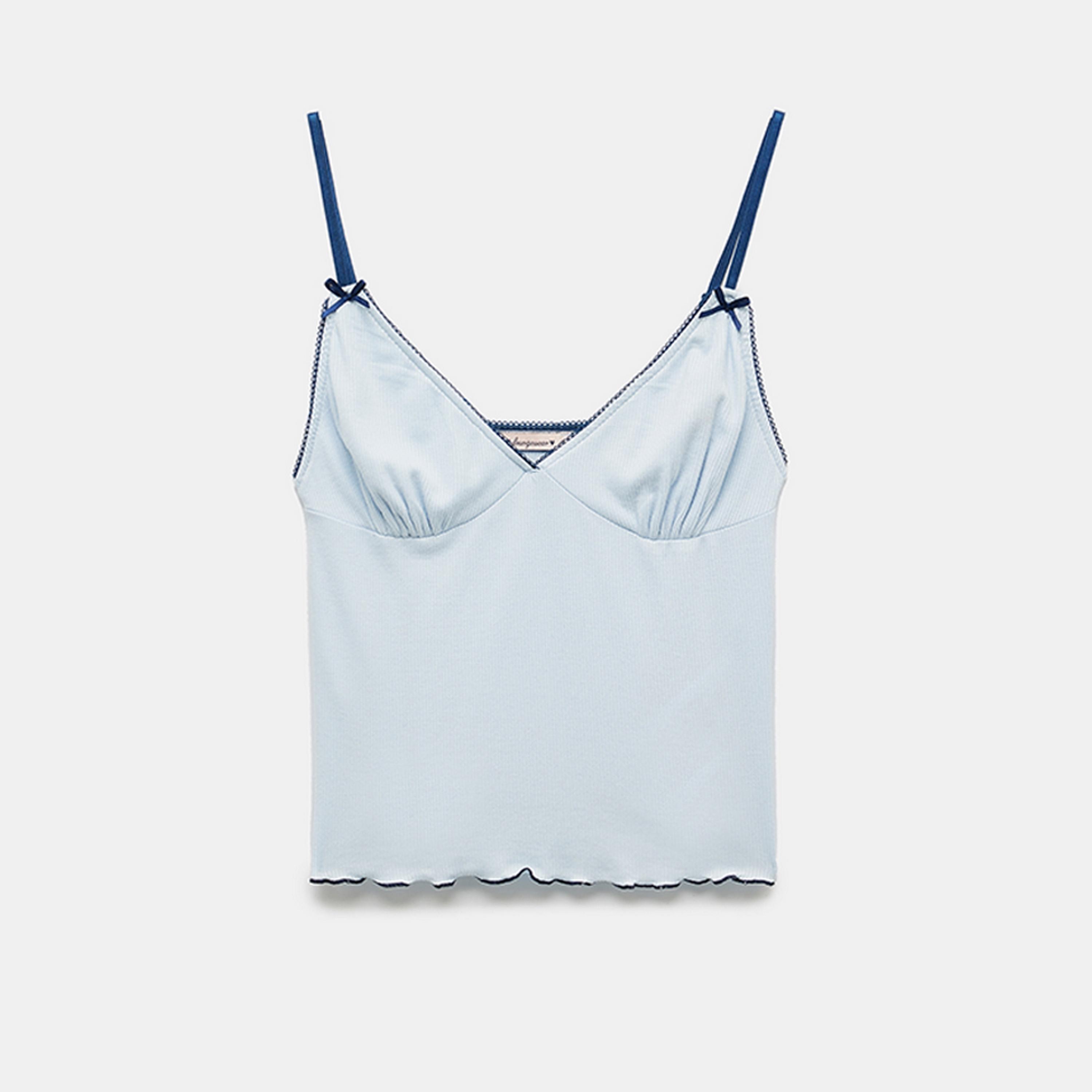 KOTON Blue Strappy Sleeveless Women's Tank Top-women-clothing-shirtsandblouses-blouses-image-4