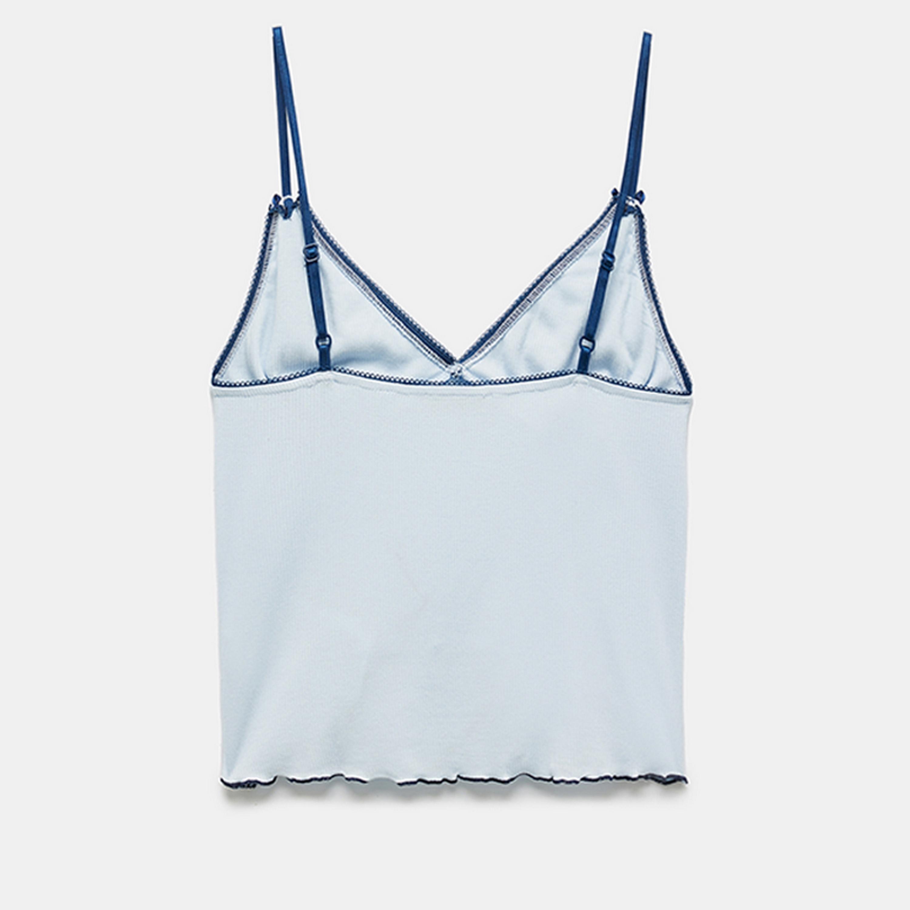 KOTON Blue Strappy Sleeveless Women's Tank Top-women-clothing-shirtsandblouses-blouses-image-5