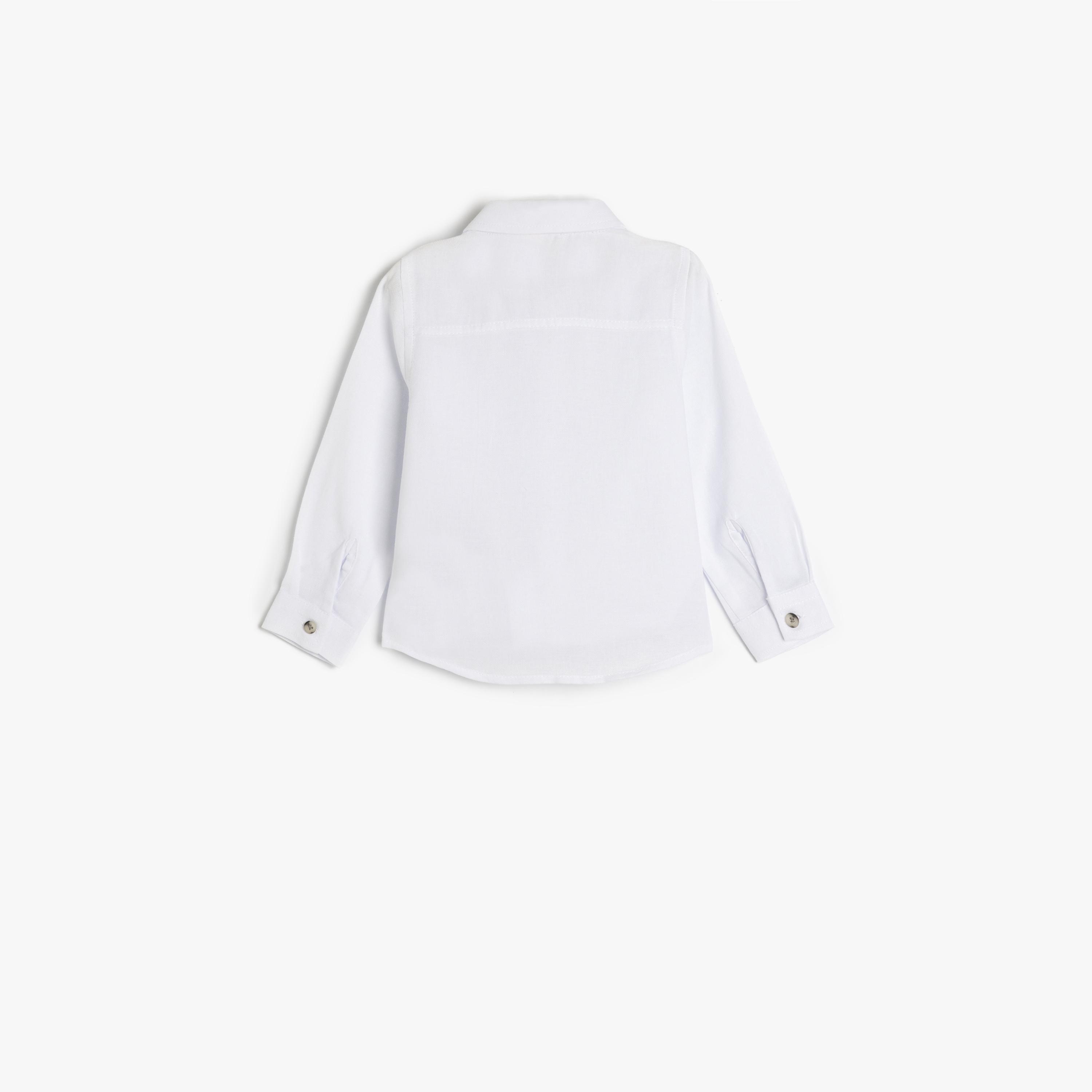 Koton Long Sleeves Collar Neck Solid Shirt-boys-clothing-shirts-image-2