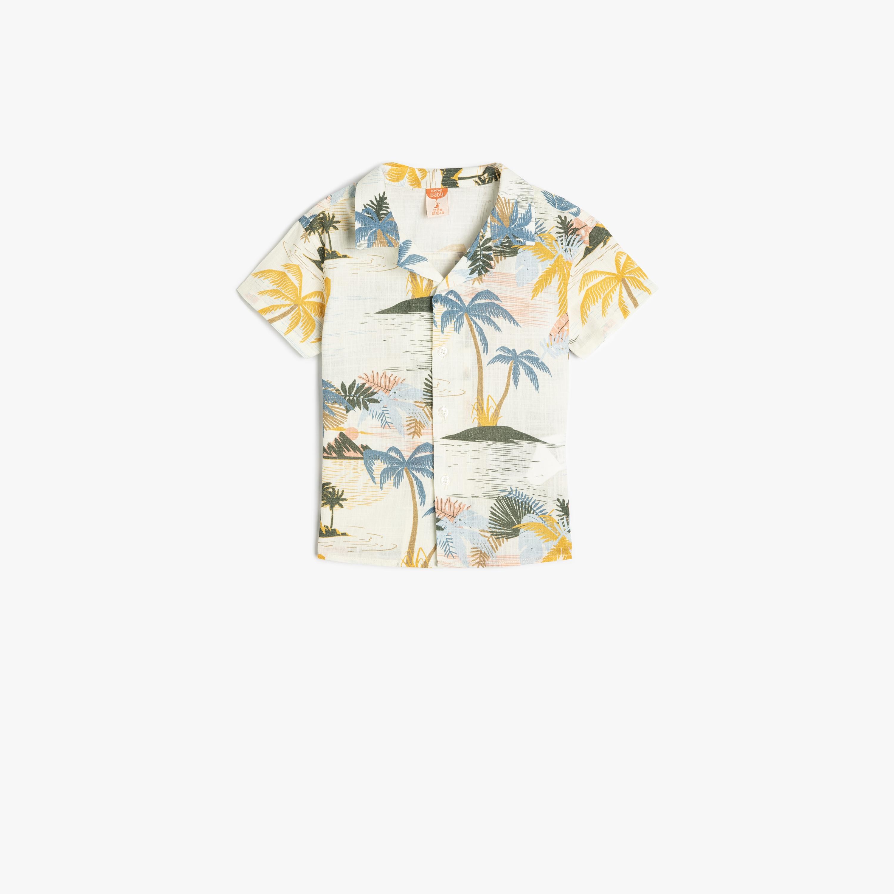 Koton Short Sleeves Collar Neck Printed Shirt-boys-clothing-shirts-image-1