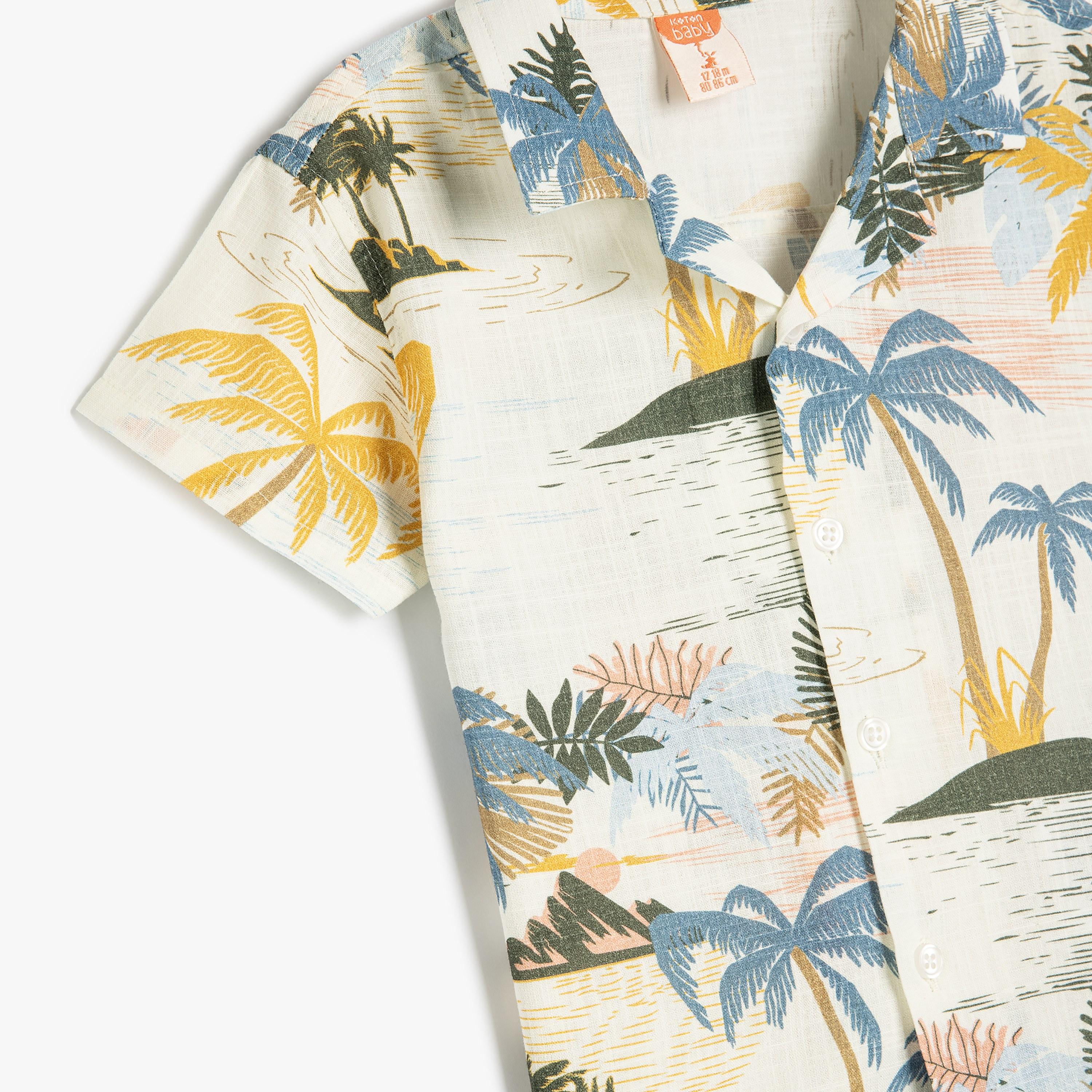 Koton Short Sleeves Collar Neck Printed Shirt-boys-clothing-shirts-image-3