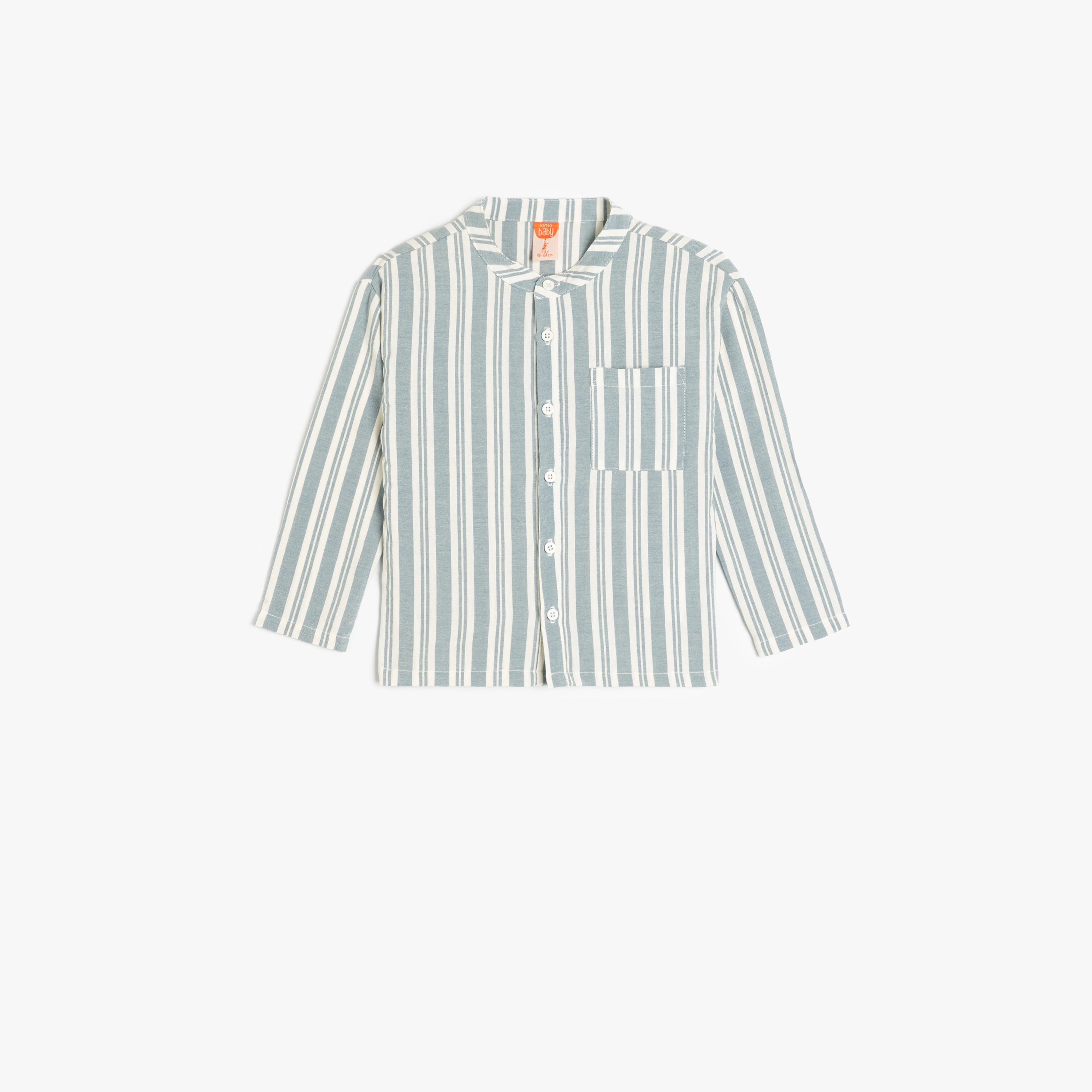 Koton Long Sleeves Collar Neck Striped Shirt-boys-clothing-shirts-image-1