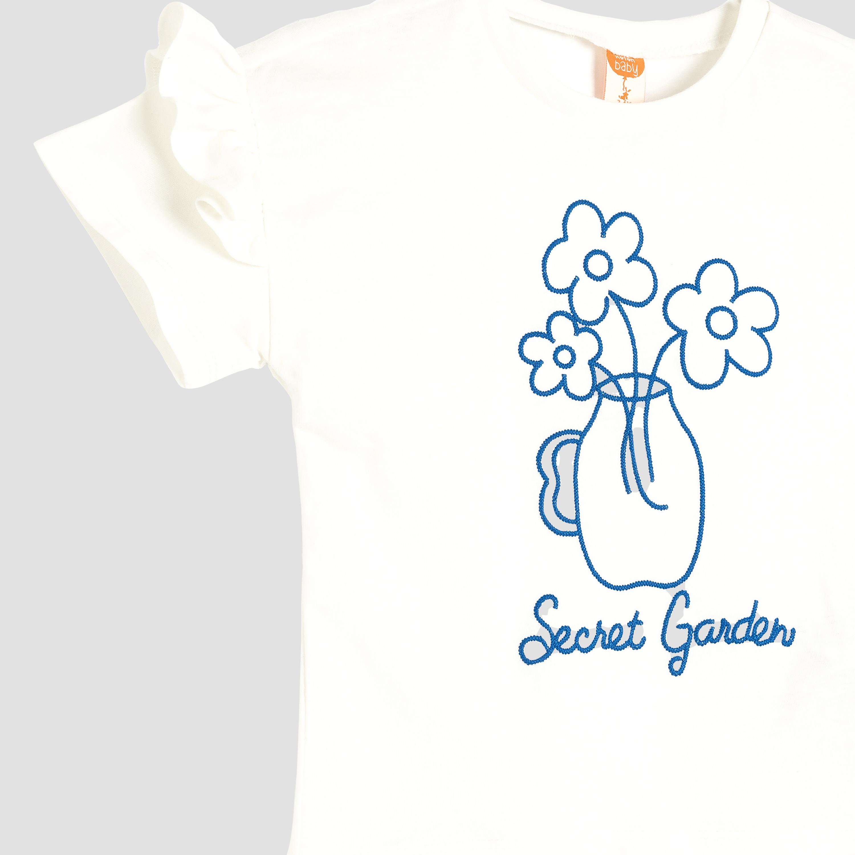 تيشيرت بياقة دائرية وأكمام قصيرة، مطبوع من كوتون-girls-clothing-tshirts-image-3