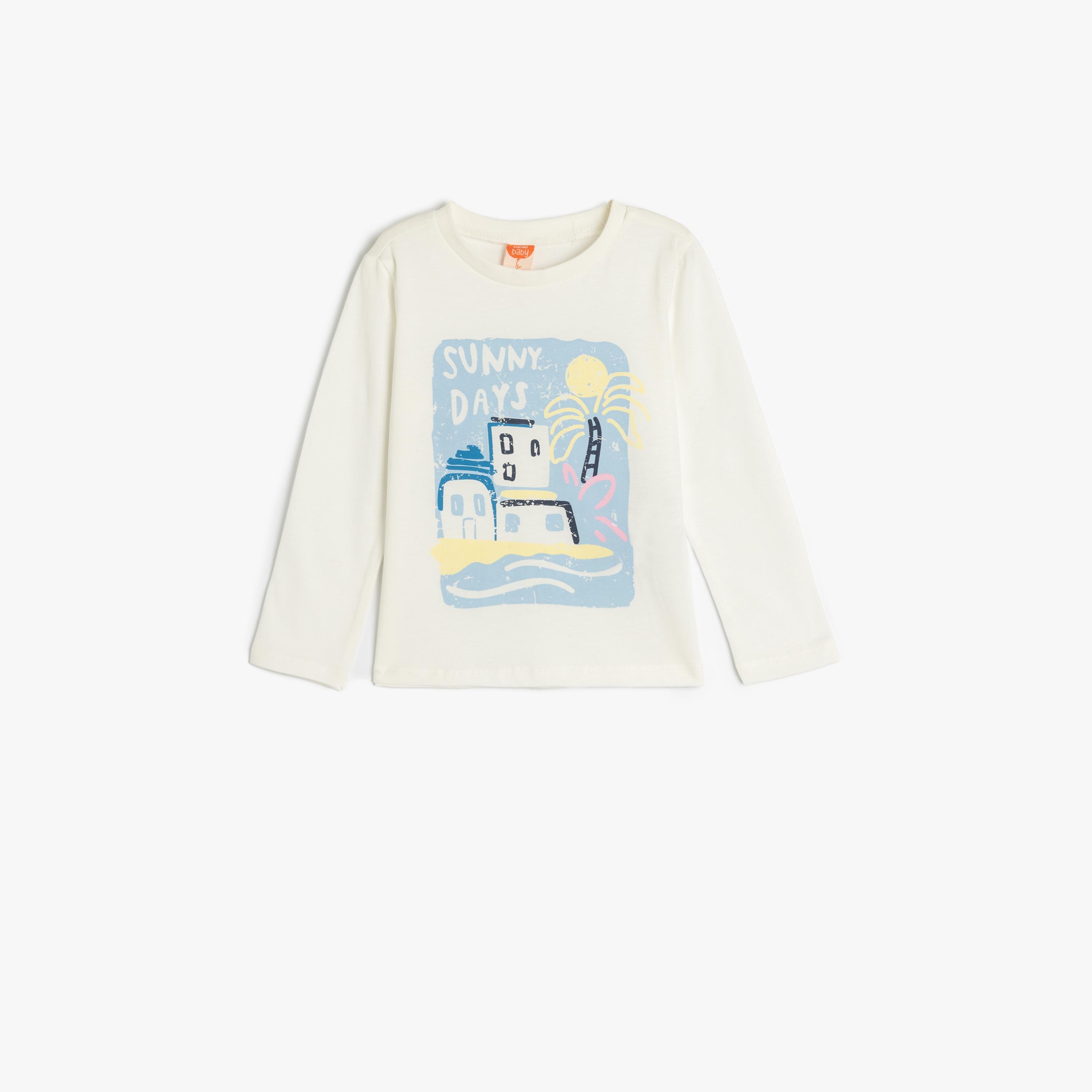 Koton Long Sleeves Round Neck Printed T-Shirt-girls-clothing-tshirts-image-1