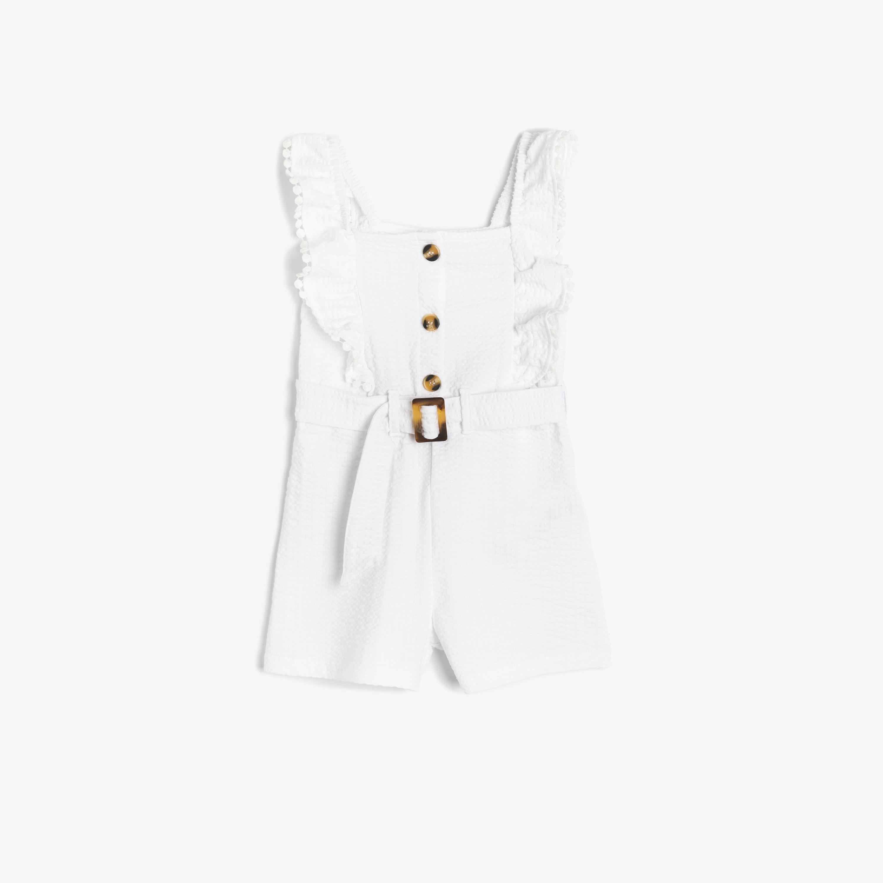 فستان بقصة ايه-لاين بياقة مربعة وبدون أكمام، سادة من كوتون-girls-clothing-dressesandjumpsuits-image-1