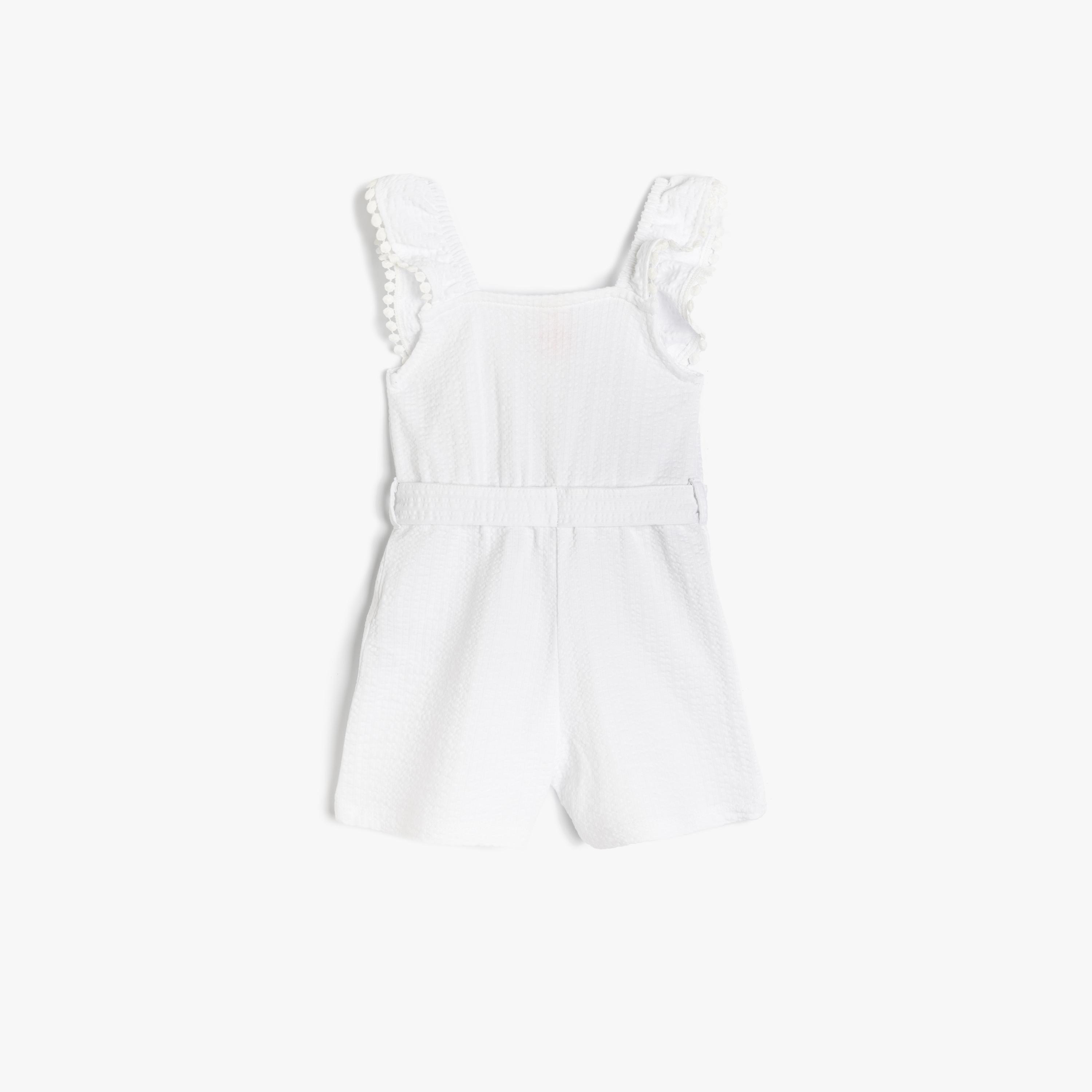 فستان بقصة ايه-لاين بياقة مربعة وبدون أكمام، سادة من كوتون-girls-clothing-dressesandjumpsuits-image-2
