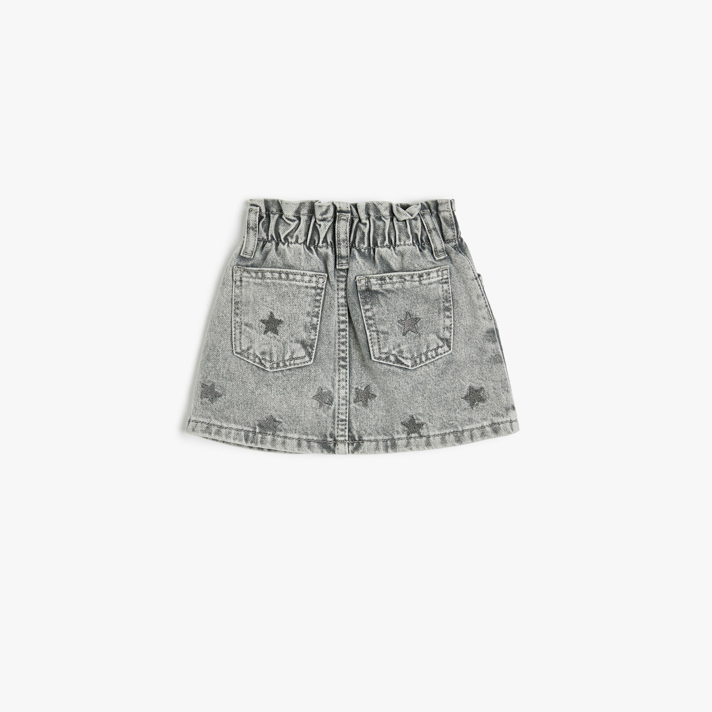 Koton Printed Buttoned Skirt-girls-clothing-bottoms-skirts-image-2