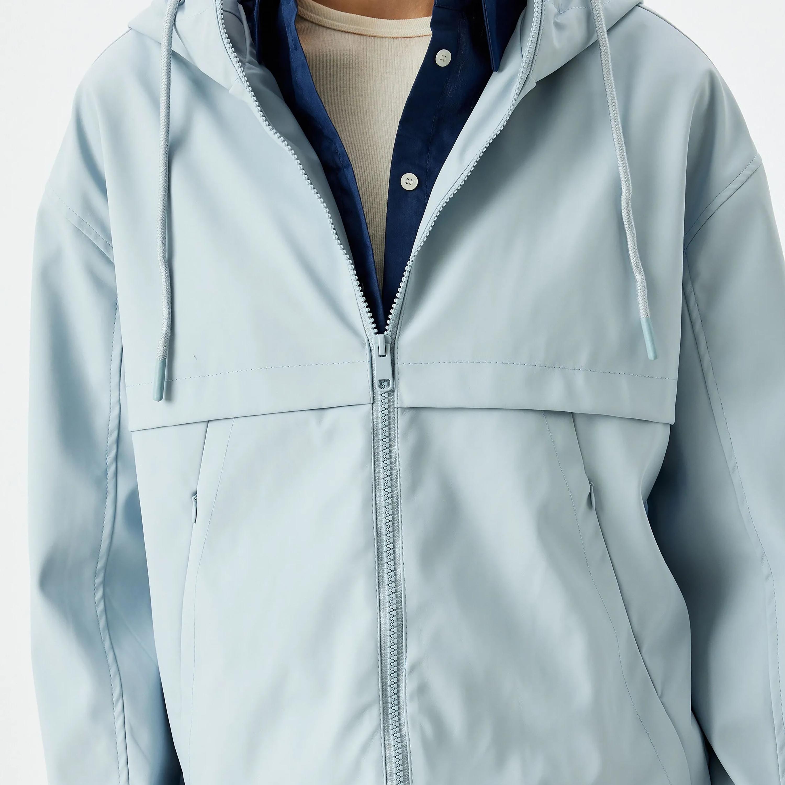 KOTON Blue Hooded Neck Women's Jacket-women-winterwear-coatsandjackets-jackets-image-4