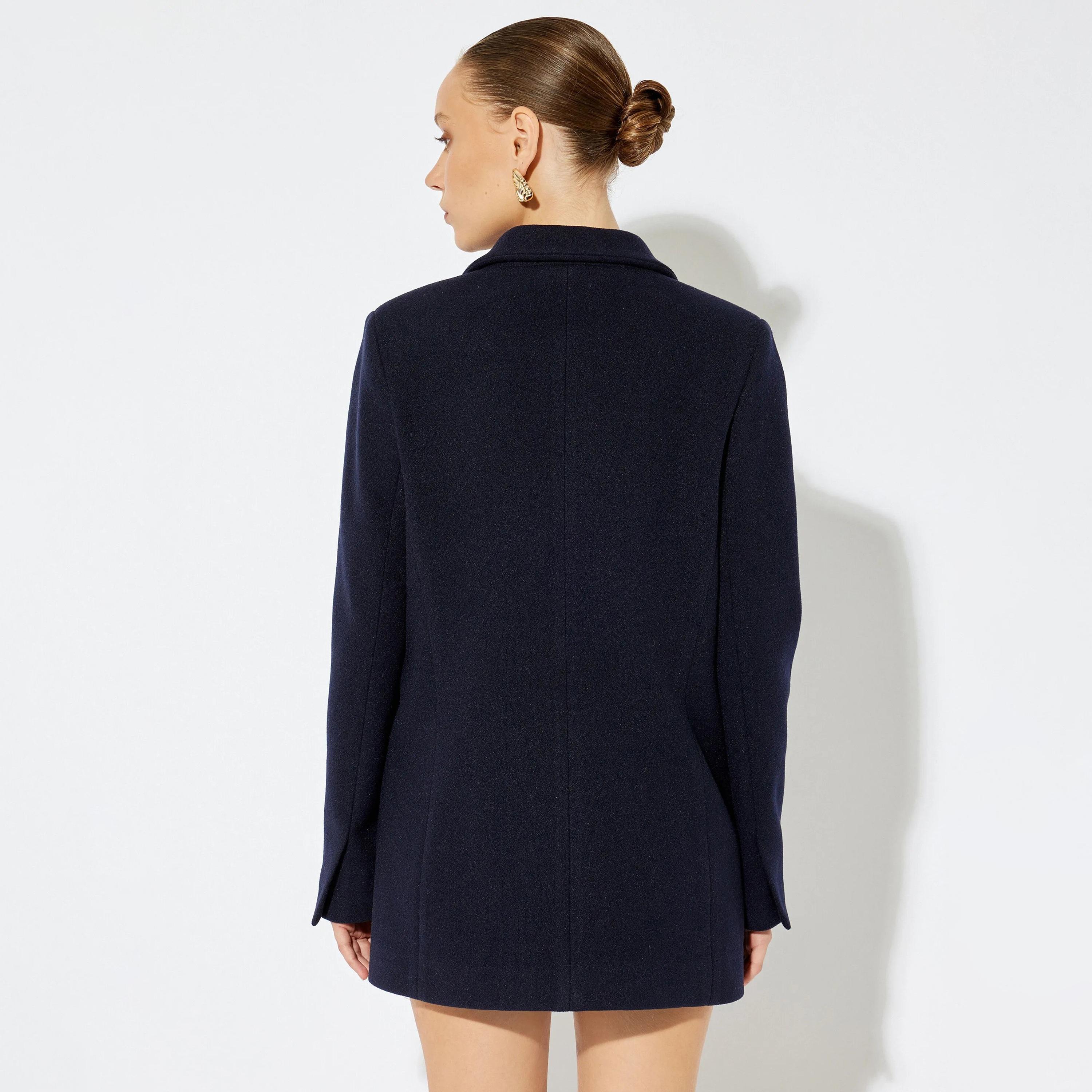 KOTON Blue Lapel collar Women's Double Breasted Coat-women-clothing-coatsandjackets-coats-image-3