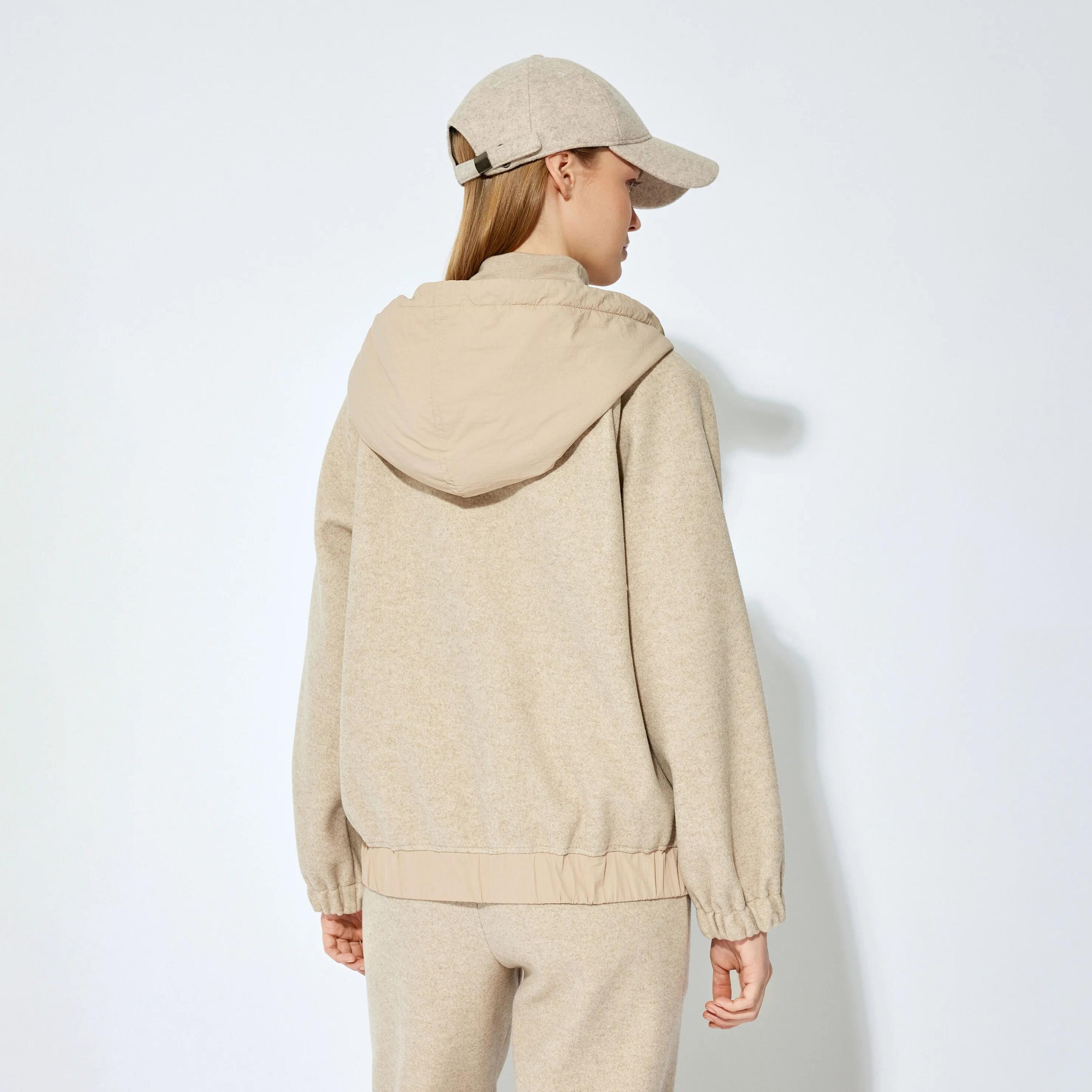 KOTON Beige Hooded Neck Raglan Sleeves Women's Sweatshirt-women-clothing-hoodiesandsweatshirts-sweatshirts-image-3