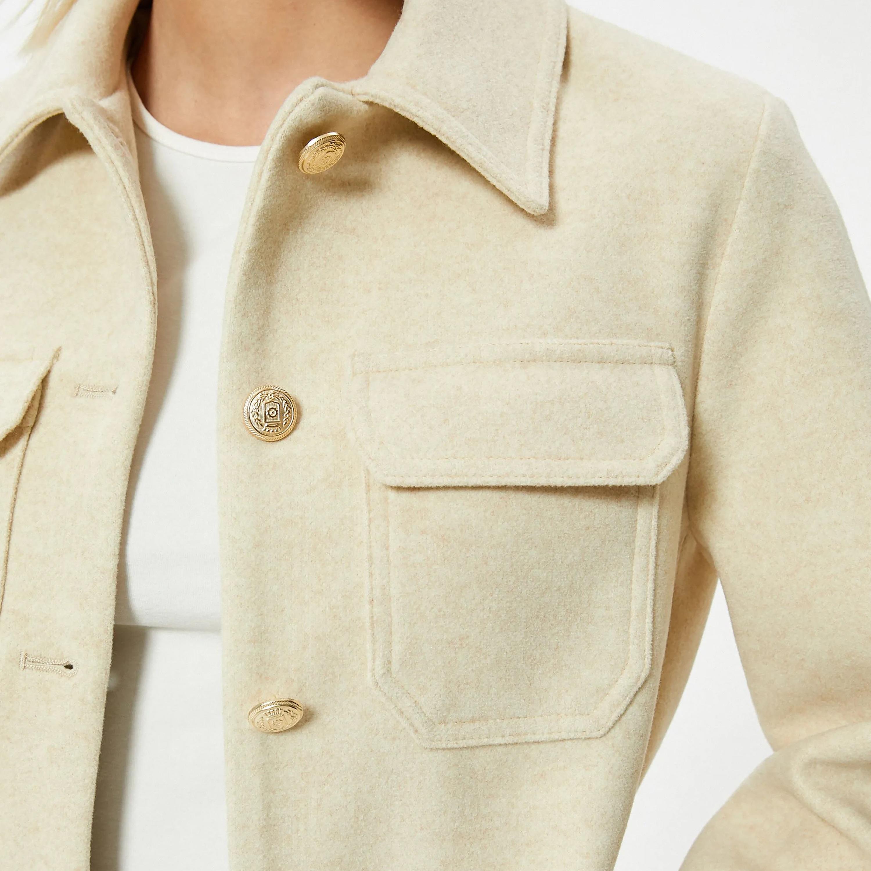 KOTON Beige Collared Women's Jacket-women-winterwear-coatsandjackets-jackets-image-4