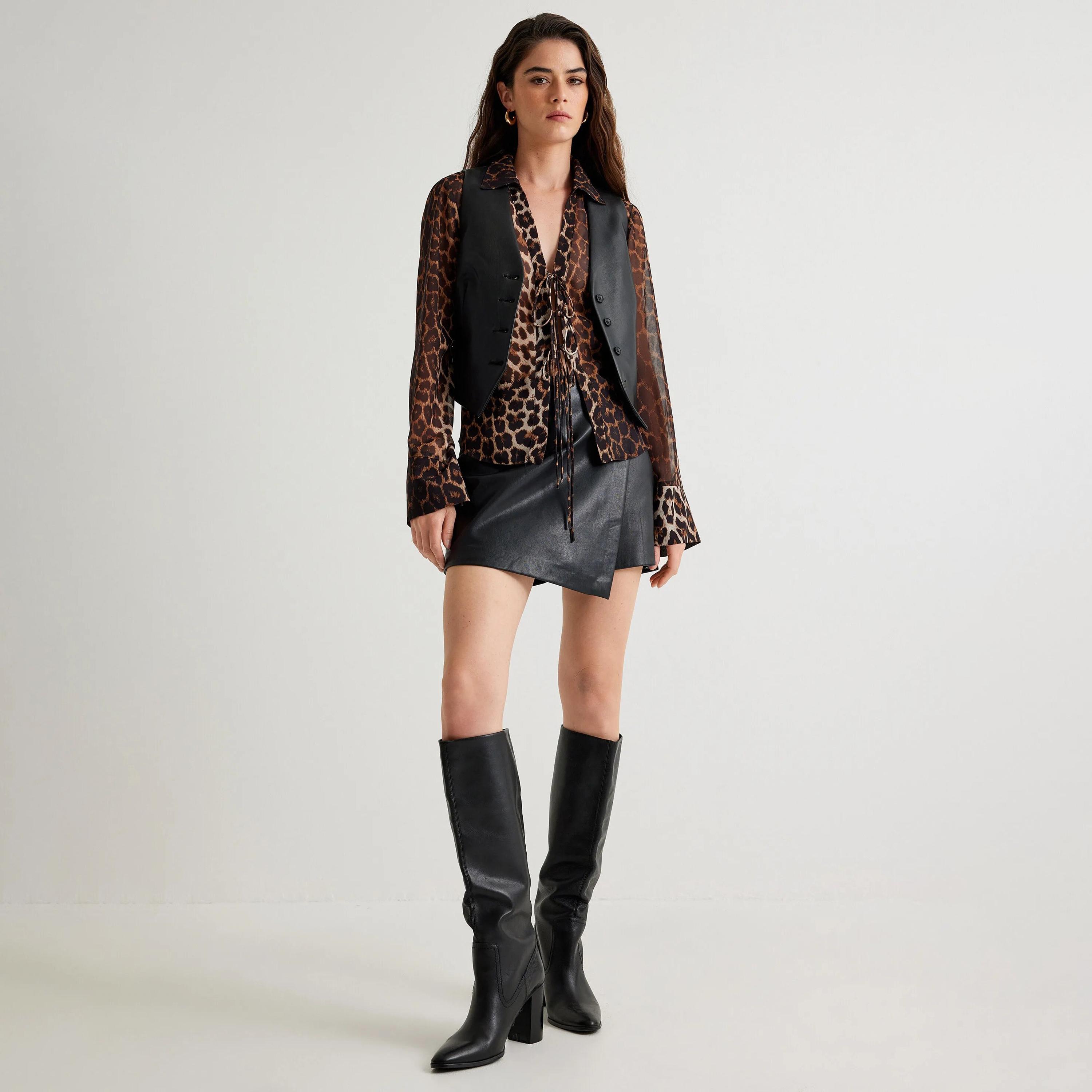 KOTON Black Women's Waistcoat-women-winterwear-coatsandjackets-waistcoats-image-2