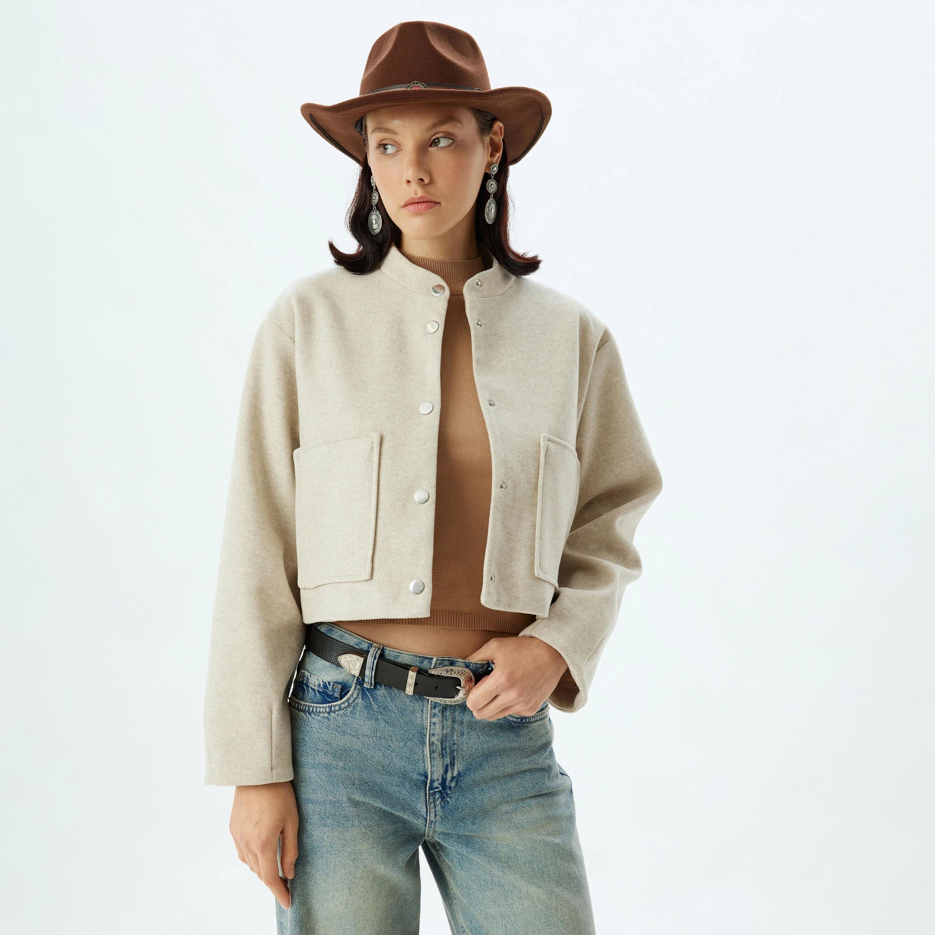 جاكيت نسائي بيج ماندرين من كوتون-women-winterwear-coatsandjackets-jackets-image-1