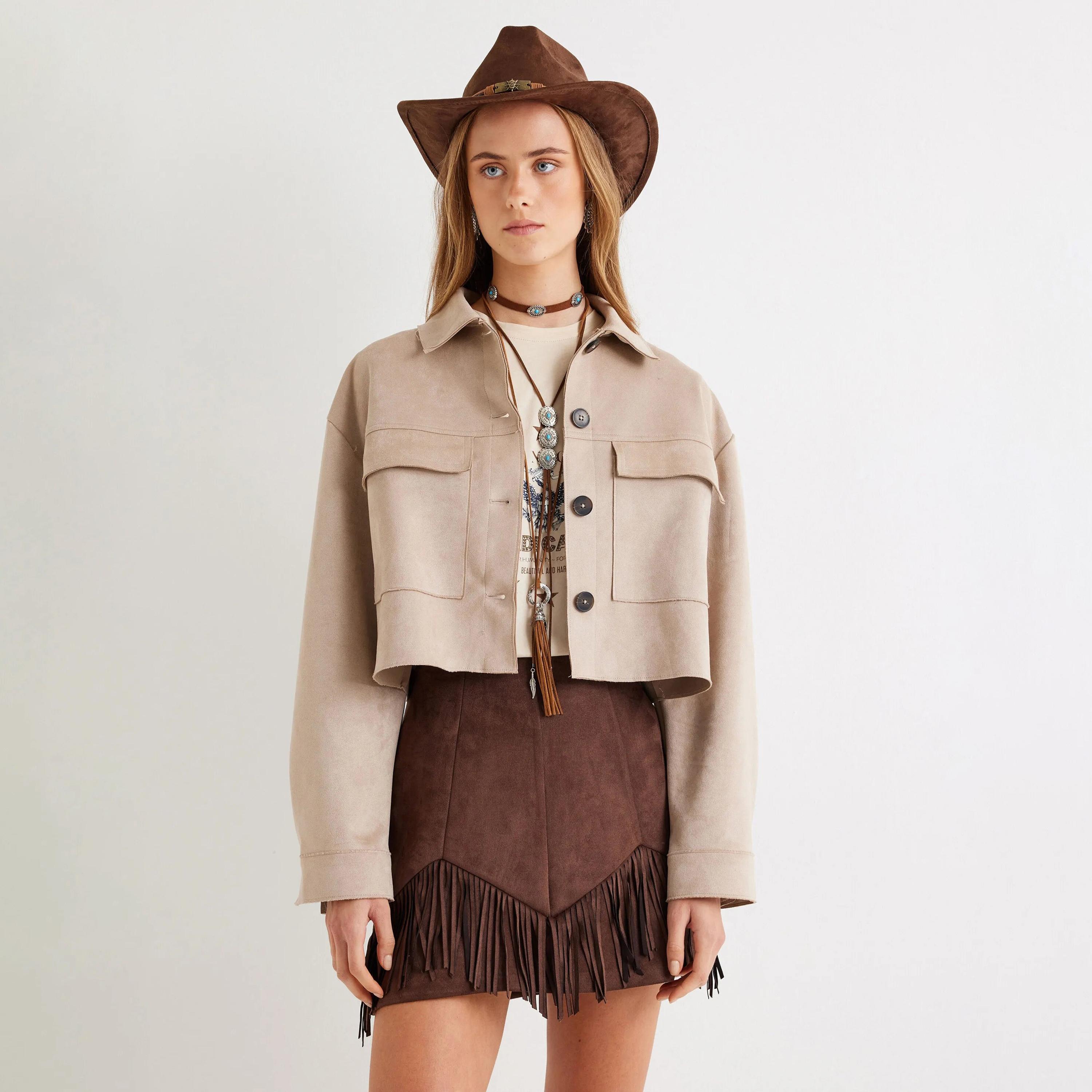 KOTON Beige Collared Women's Jacket-women-winterwear-coatsandjackets-jackets-image-1