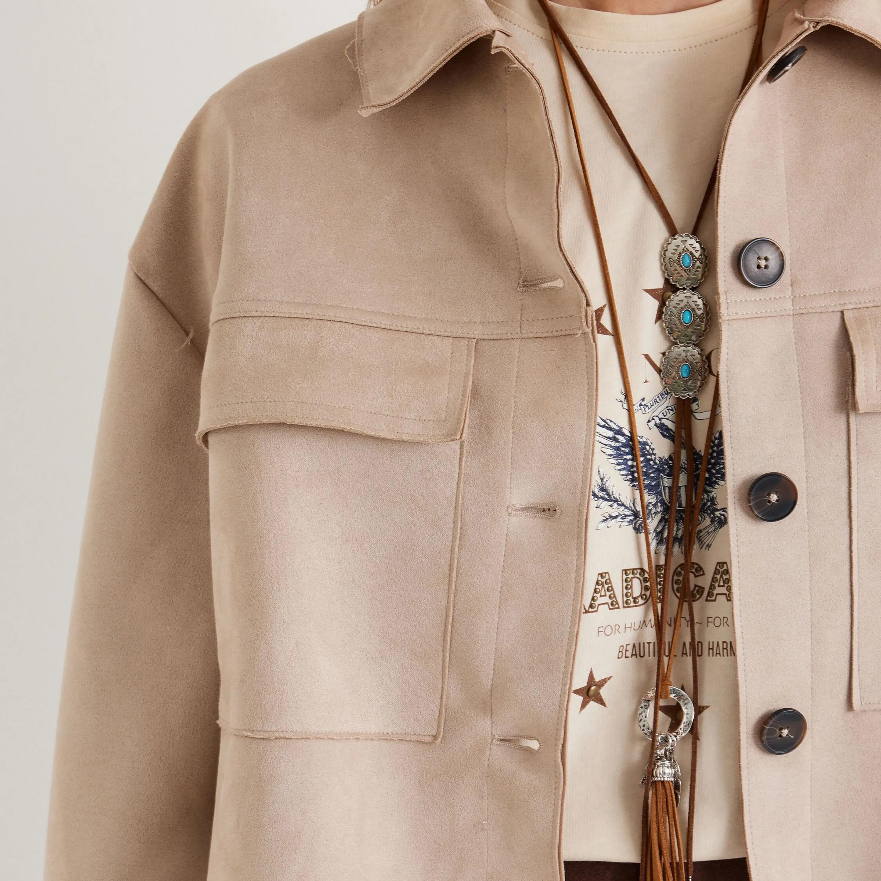 KOTON Beige Collared Women's Jacket-women-winterwear-coatsandjackets-jackets-image-4