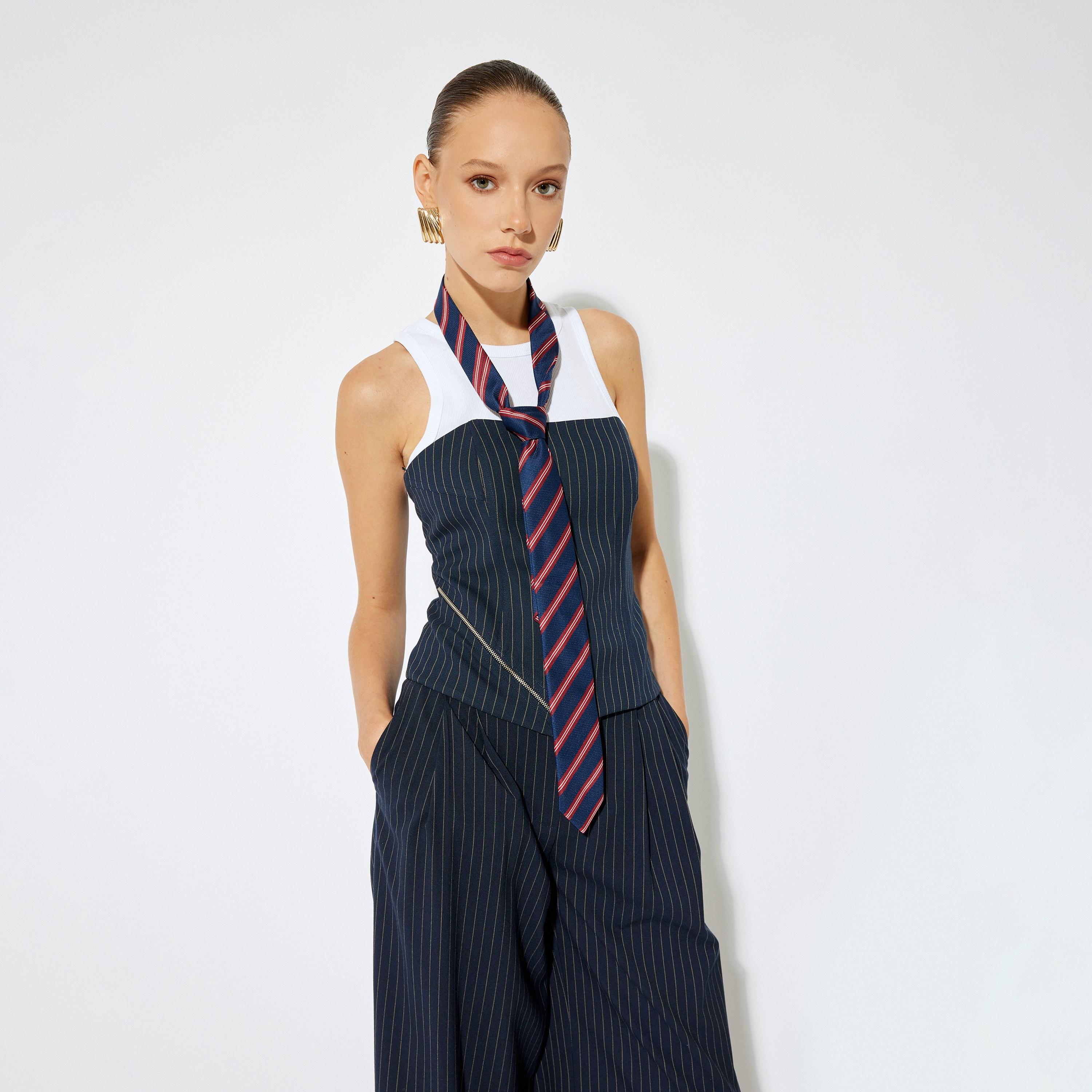 KOTON Navy Striped Strapless Women's Bandeau Top-women-clothing-shirtsandblouses-blouses-image-1