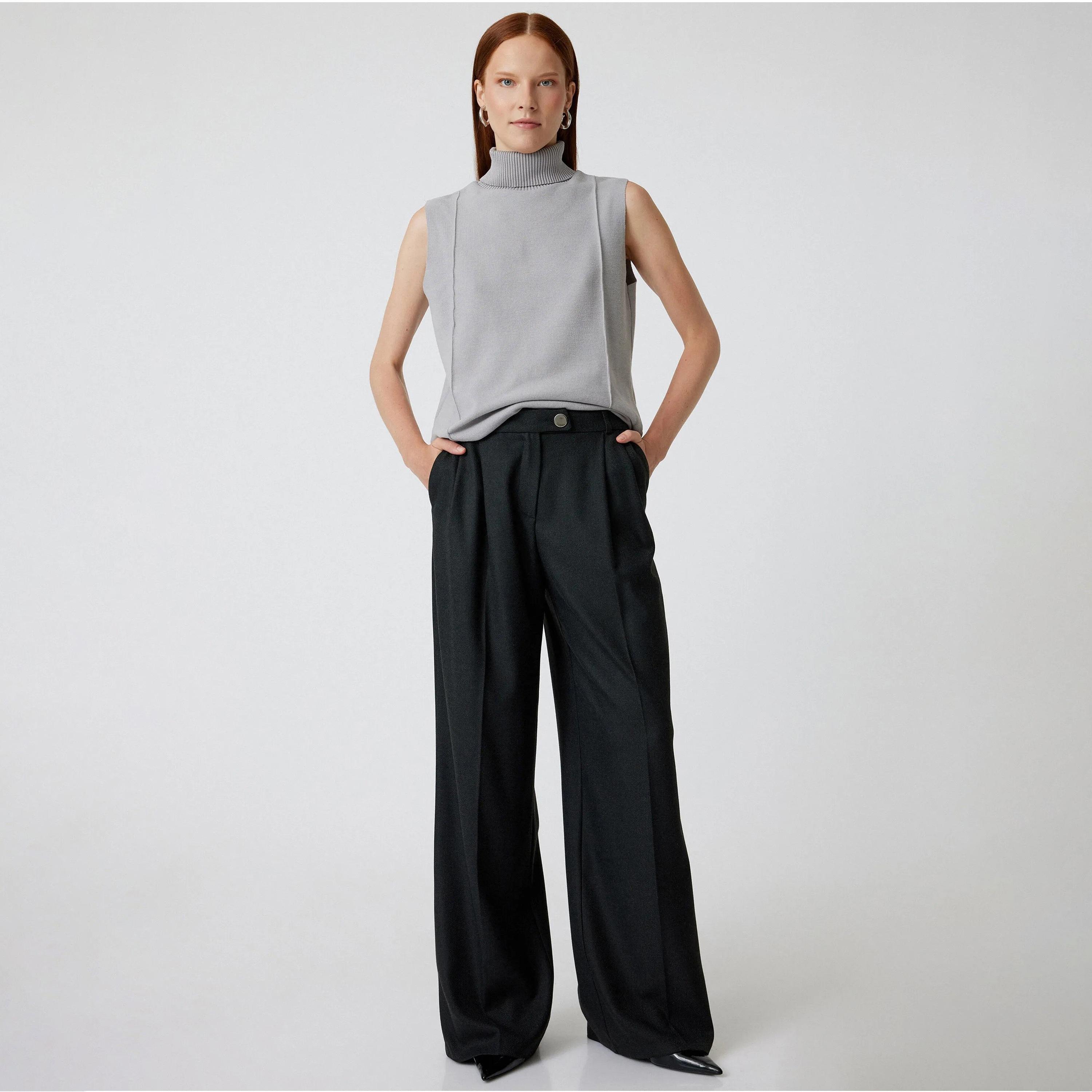 KOTON Grey Turtle Neck Women's Sweater-women-winterwear-cardigansandjumpers-jumpers-image-2