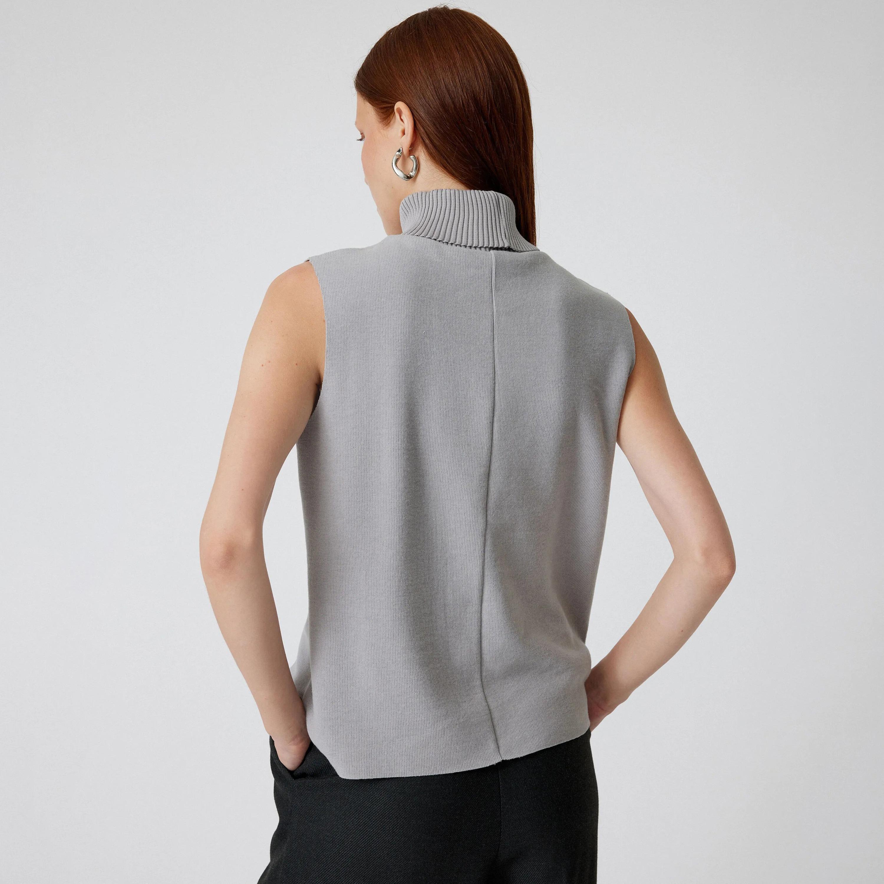 KOTON Grey Turtle Neck Women's Sweater-women-winterwear-cardigansandjumpers-jumpers-image-3