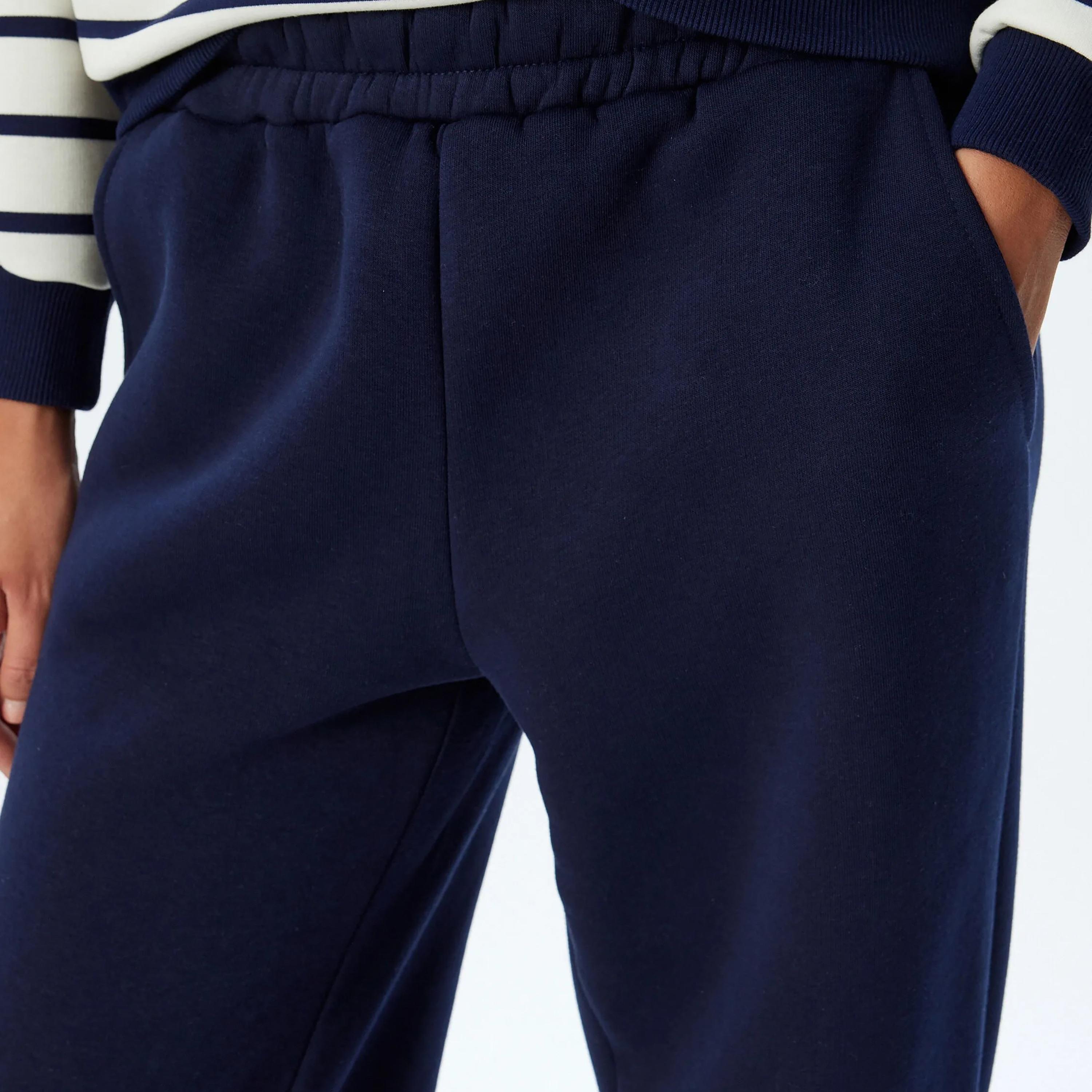 KOTON Blue Plain Elasticated Waist Women's Joggers-women-clothing-bottoms-joggers-image-4