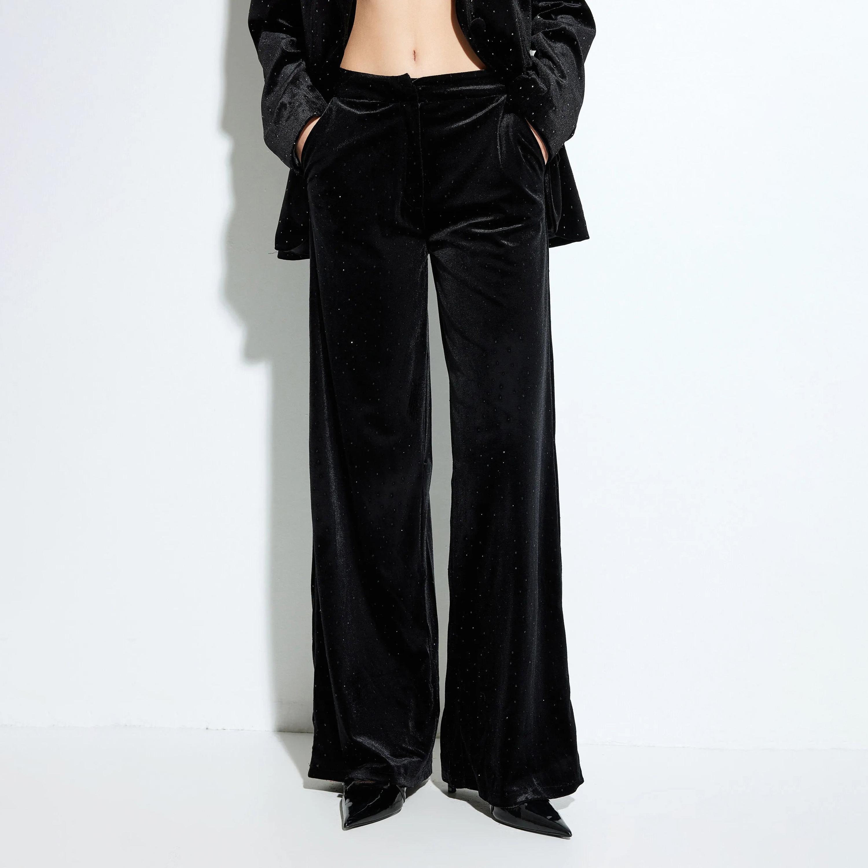 بنطلون نسائي أسود من كوتون-women-clothing-bottoms-trousers-image-1