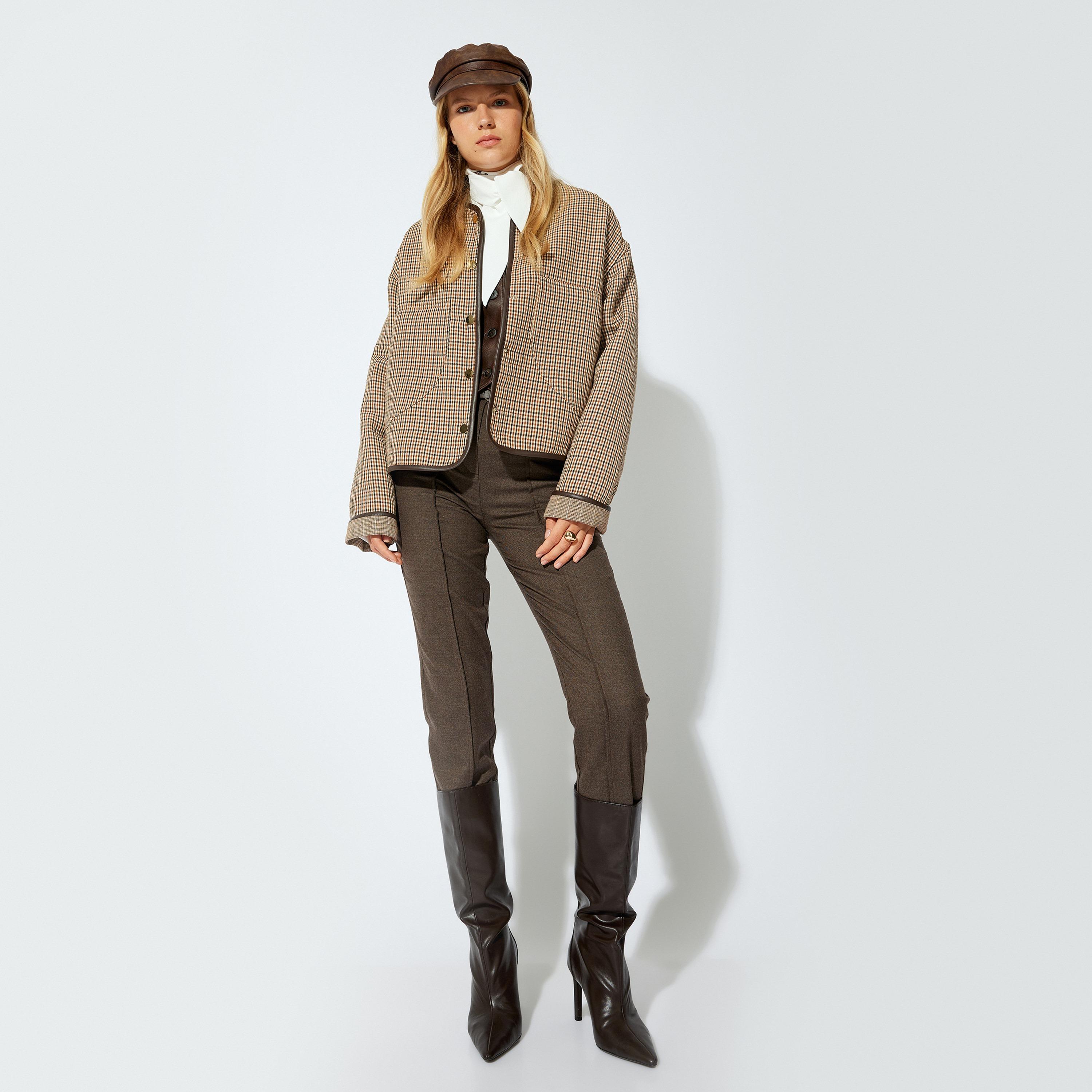 بنطال سيجارت نسائي بلون بني من كوتون-women-clothing-bottoms-trousers-image-2