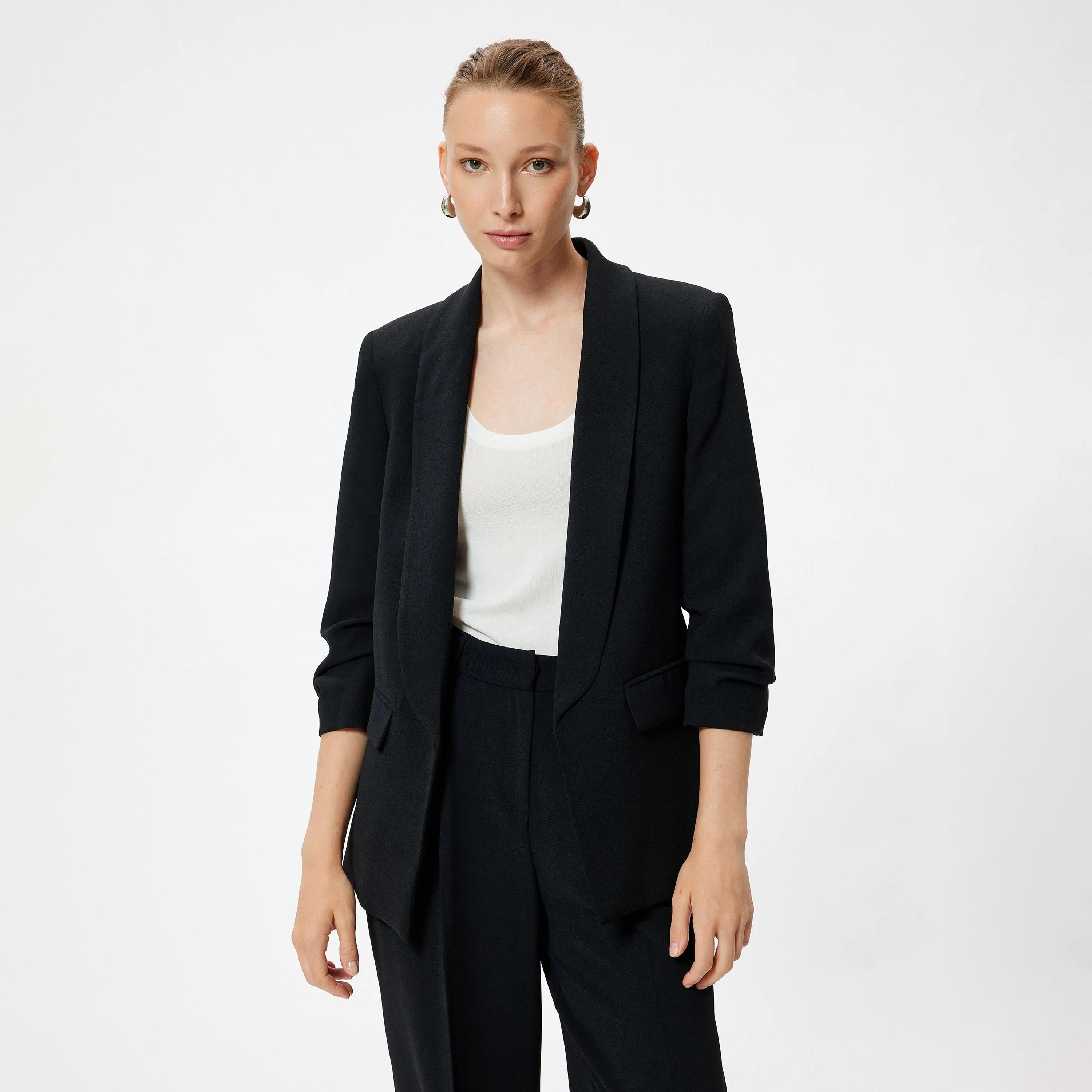 KOTON Lapel collar Women's Blazer-women-clothing-coatsandjackets-blazers-image-1